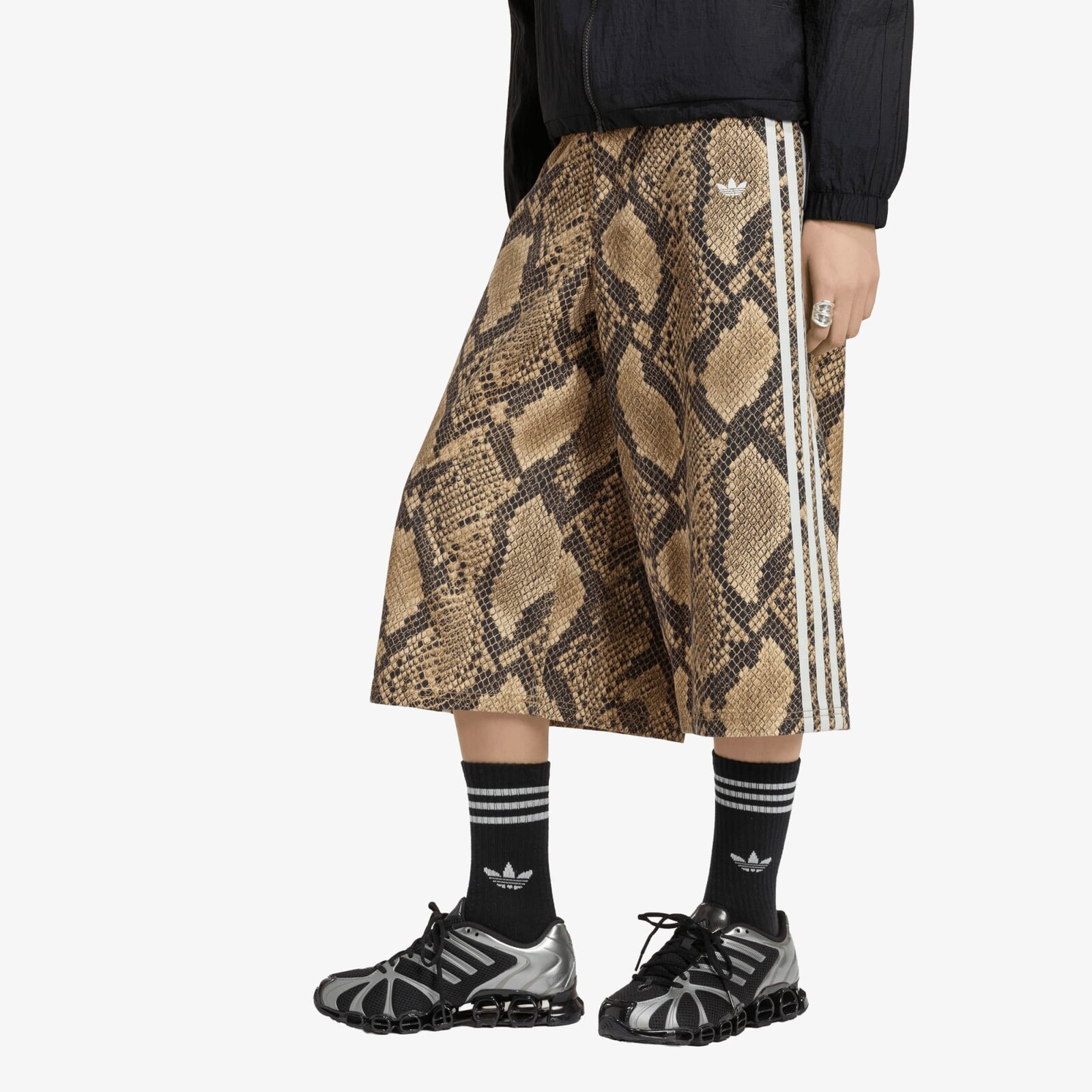 adidas Snake Print Denim Bermuda Shorts Linen/ Magic Beige 30/32