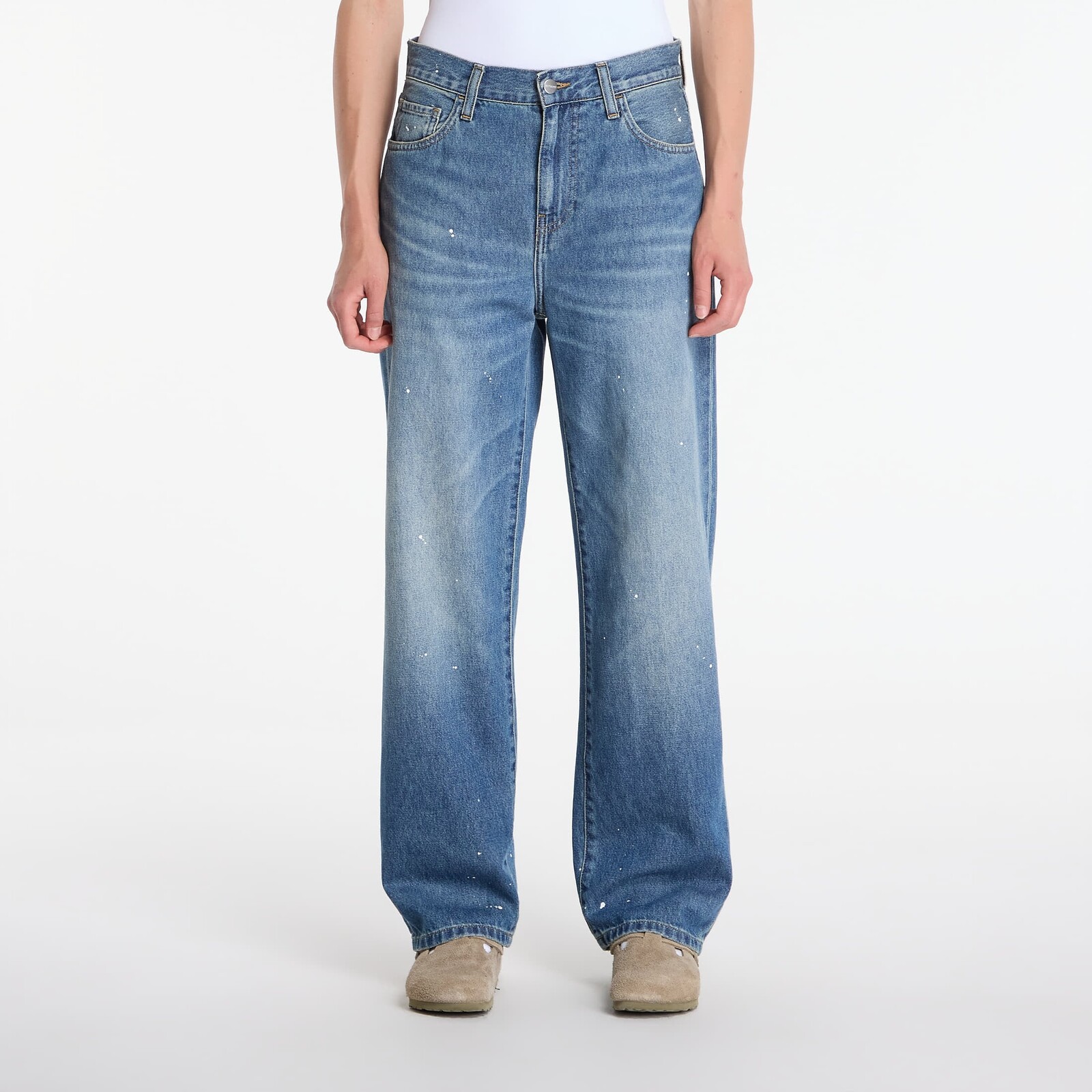 Pants Carhartt WIP W' Arin Pant Blue Destroy Wash, Splatter 28