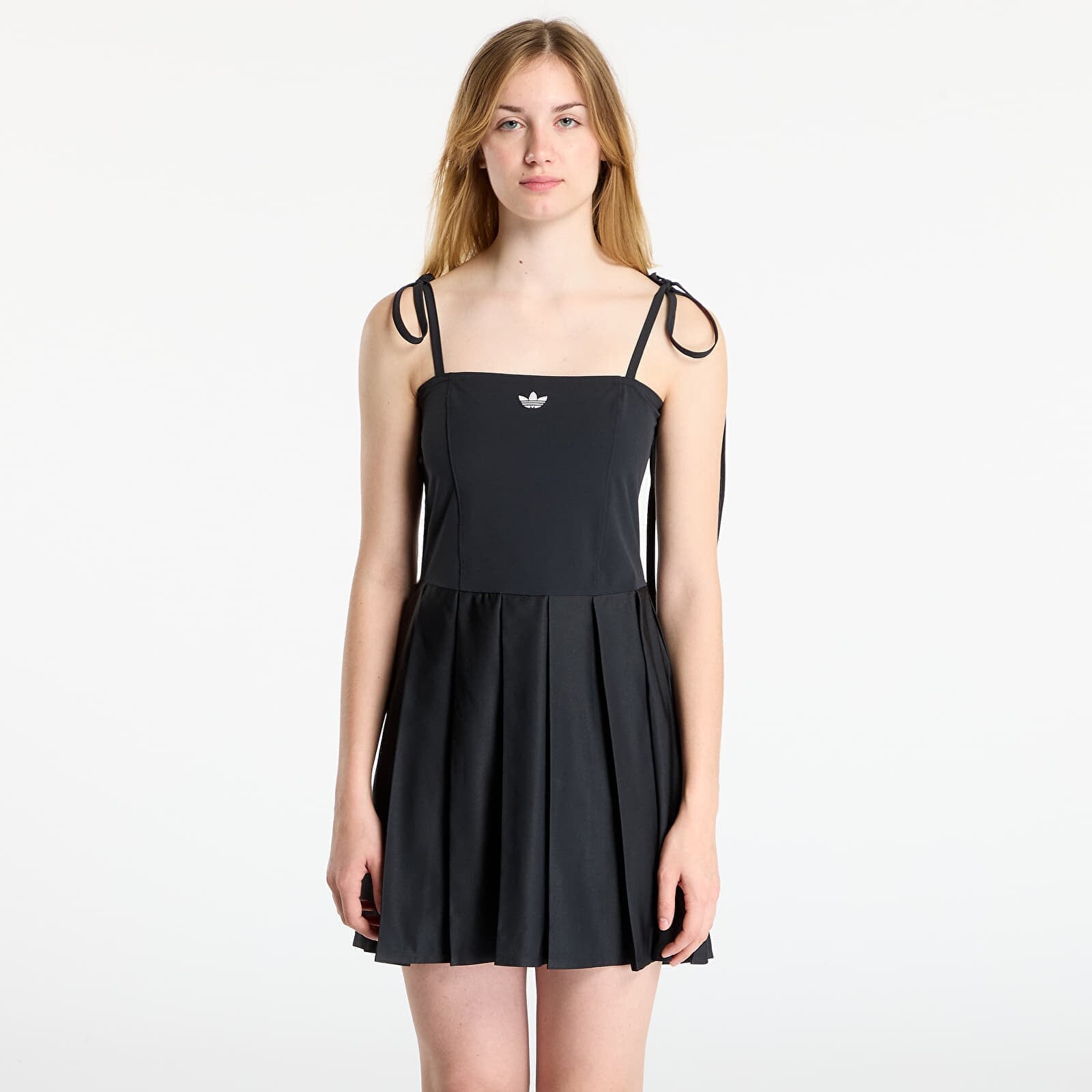 adidas Ribbon Pleated Mini Dress Black 6