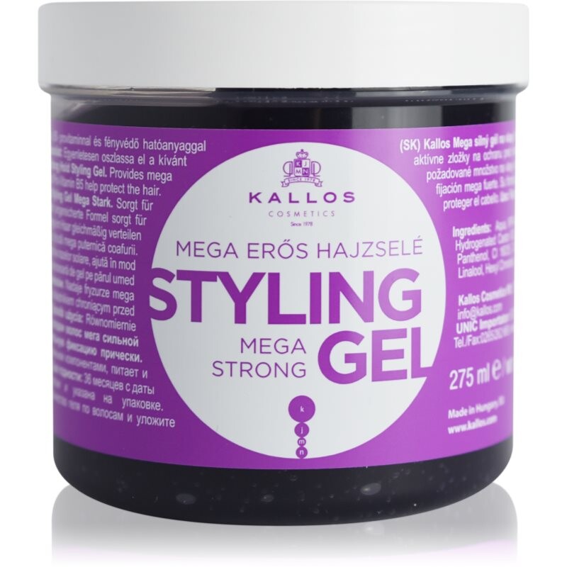 Kallos KJMN Mega Strong Styling Gel extra strong gel for hair 275 ml