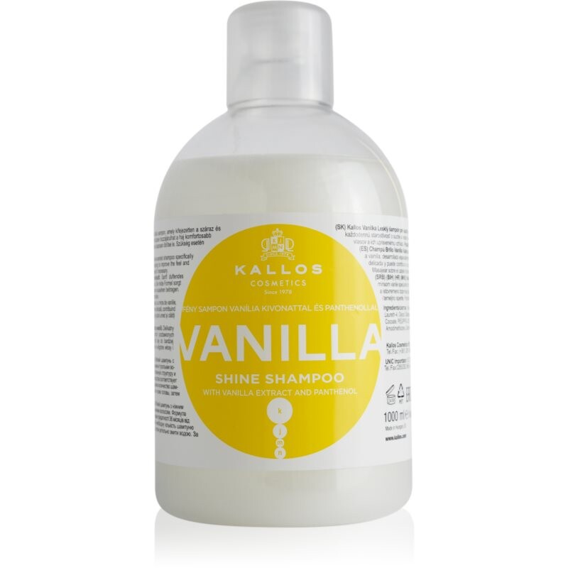 Kallos KJMN Professional Vanilla radiance shampoo for dry hair 1000 ml