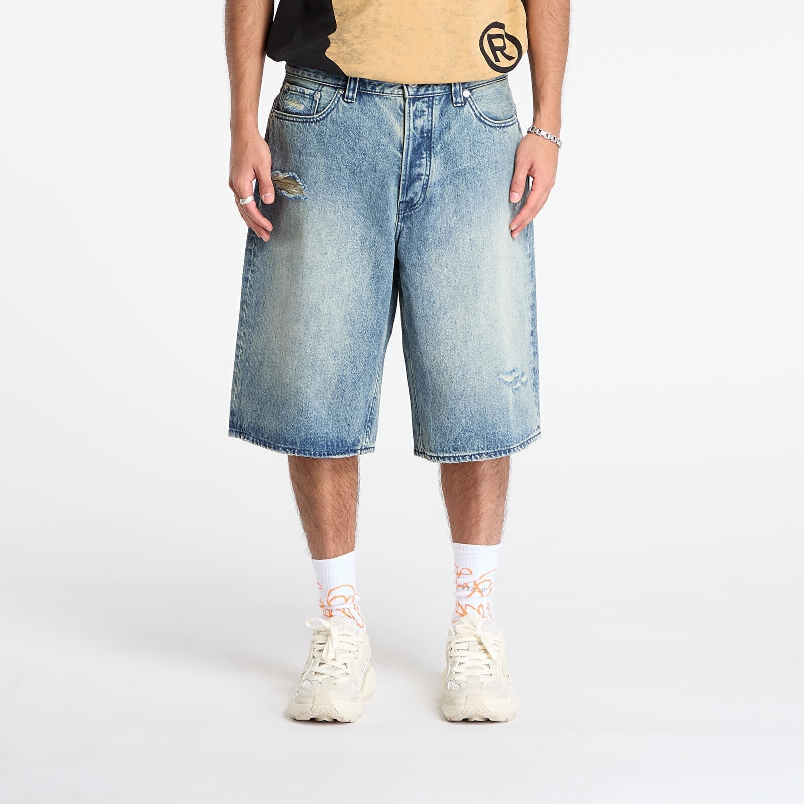 A BATHING APE Sta Relaxed Fit Denim Shorts Lig XL