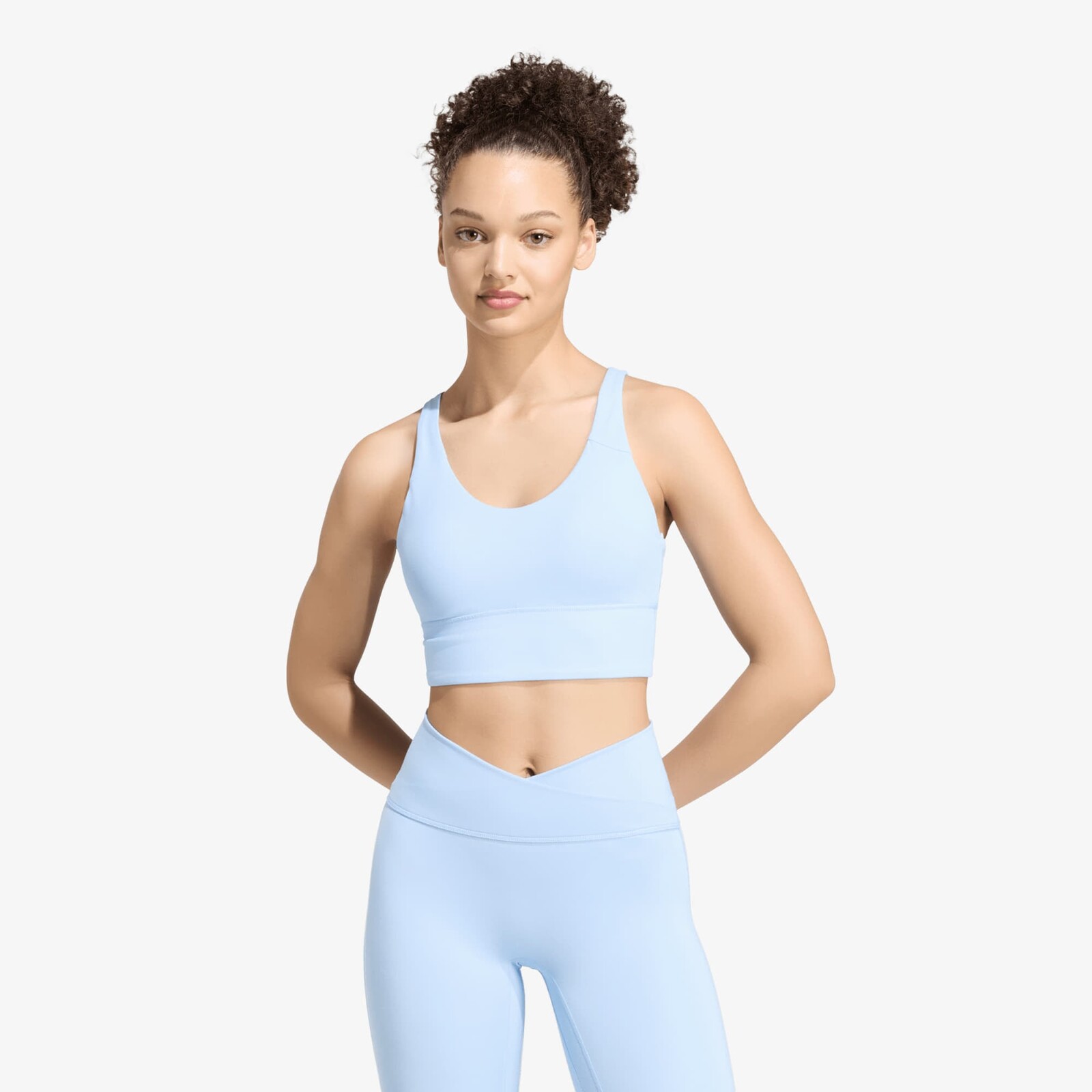 adidas 3 Stripes Studio All Me Light Support Bra Glow Blue M