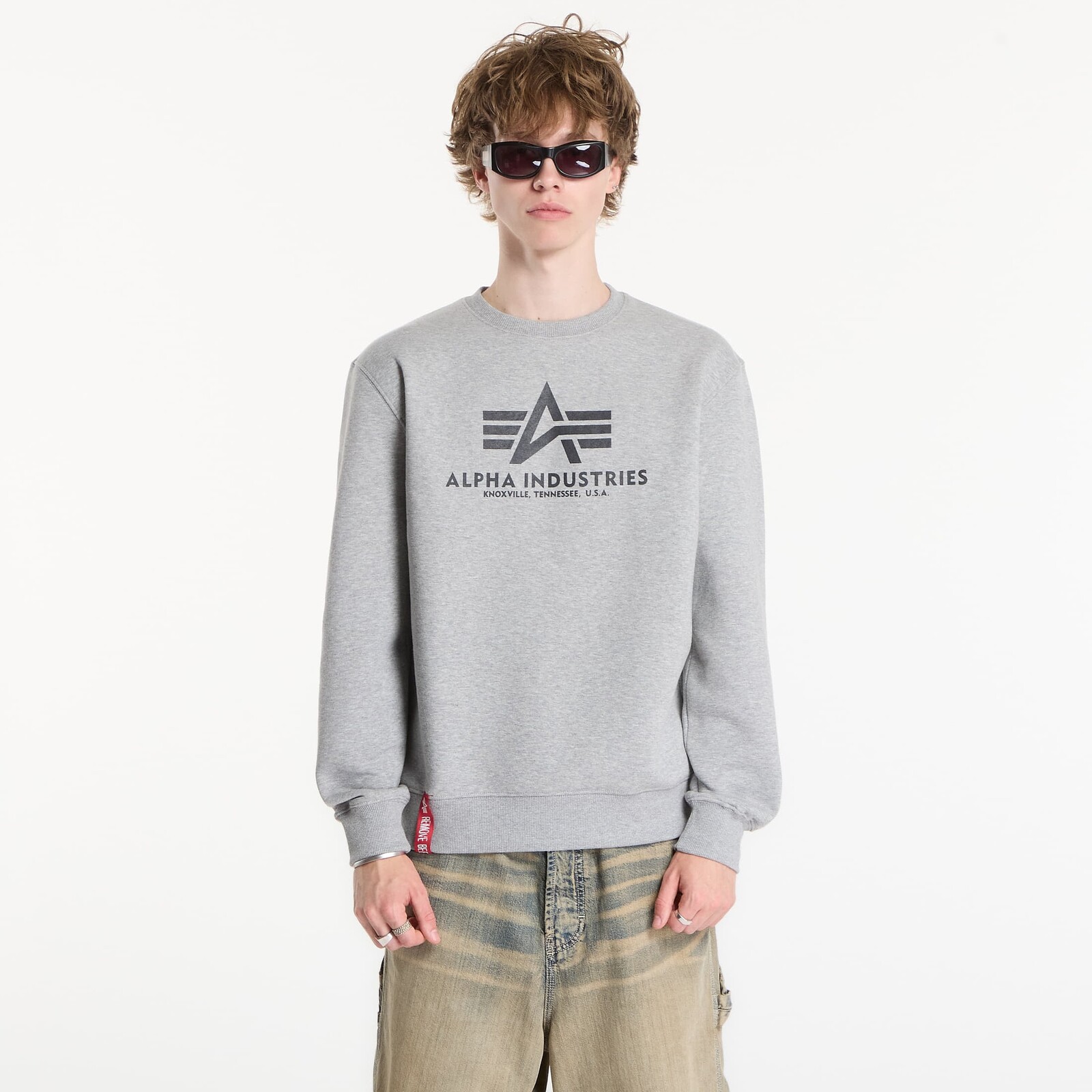 Sweatshirt Alpha Industries Basic Hoody Small Logo II Grey Heather XXL