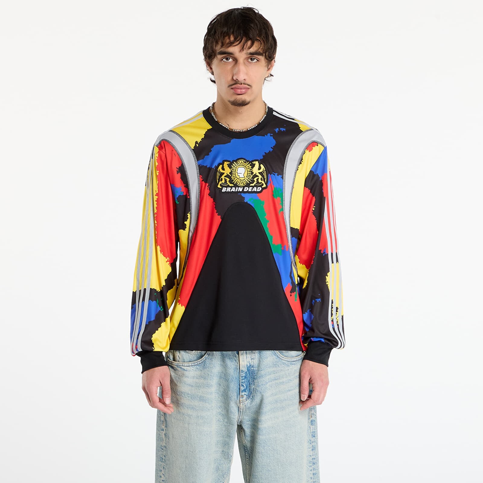 Jersey adidas Brain Dead Long Sleeve Jersey Black/ Eqt Yellow L