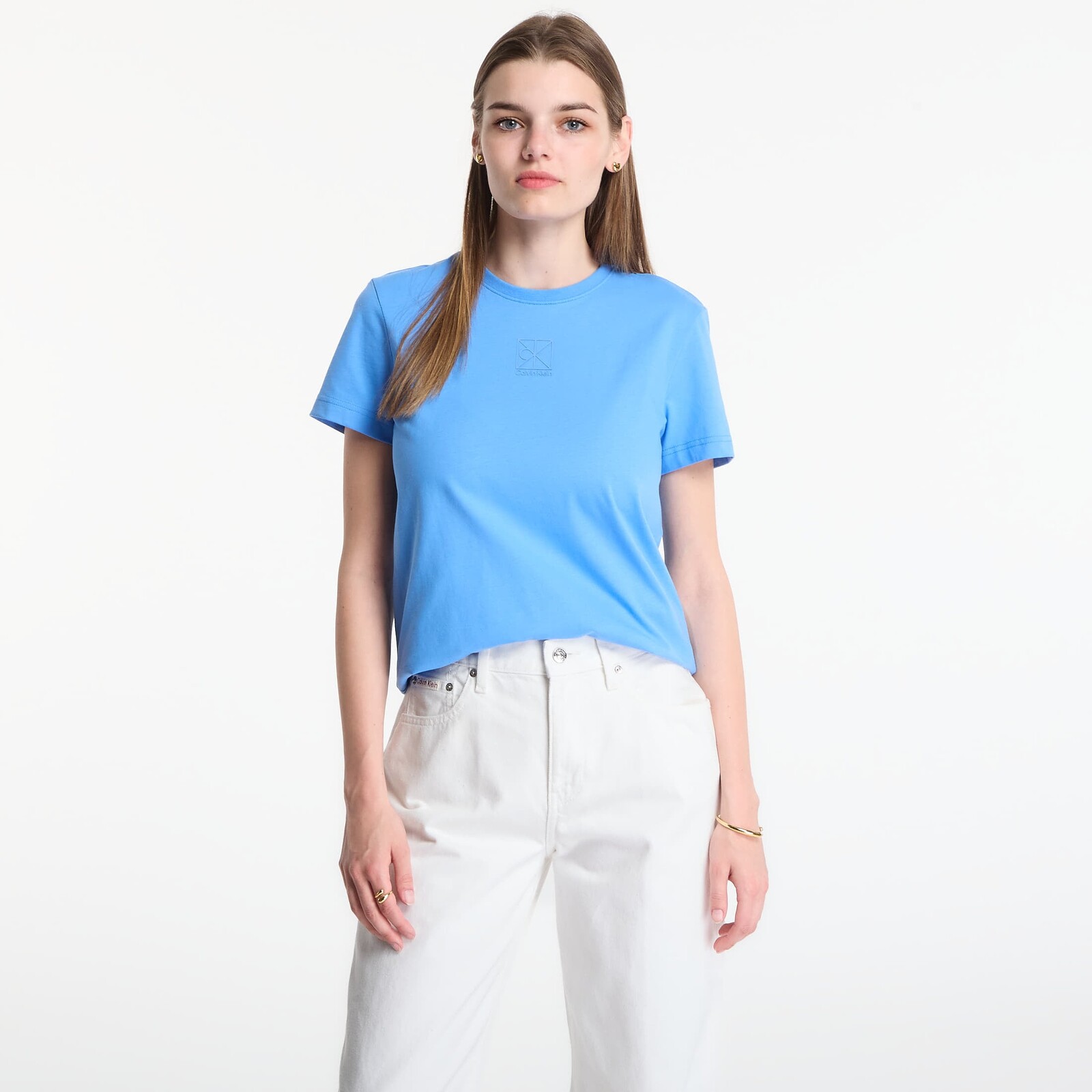 T-shirt Calvin Klein Ss 20S Jersey Emblem Crew Tee Marina M