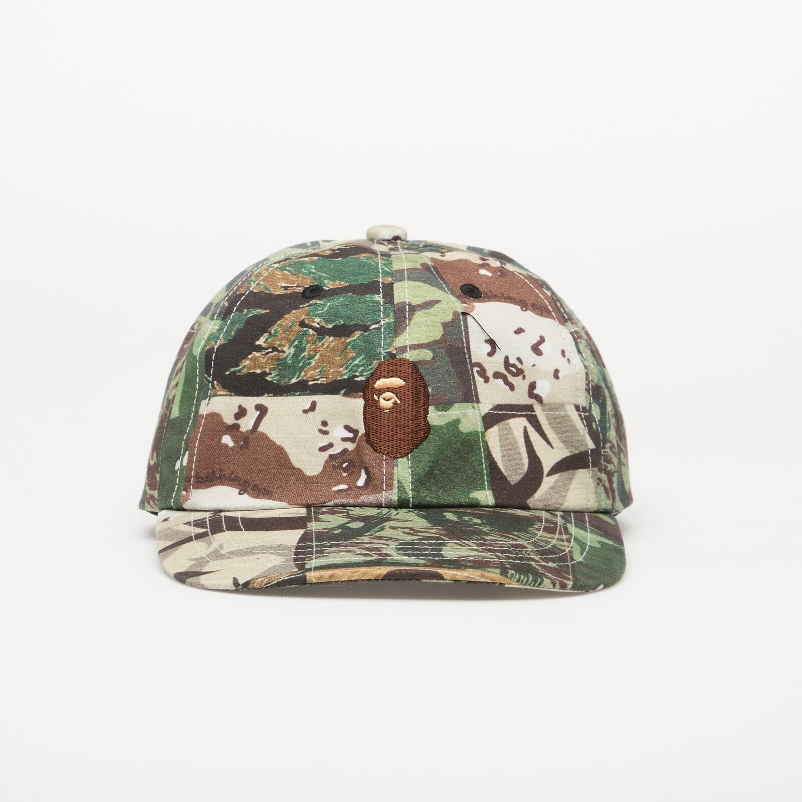 A BATHING APE Camo Patchwork Panel Cap Green Universal