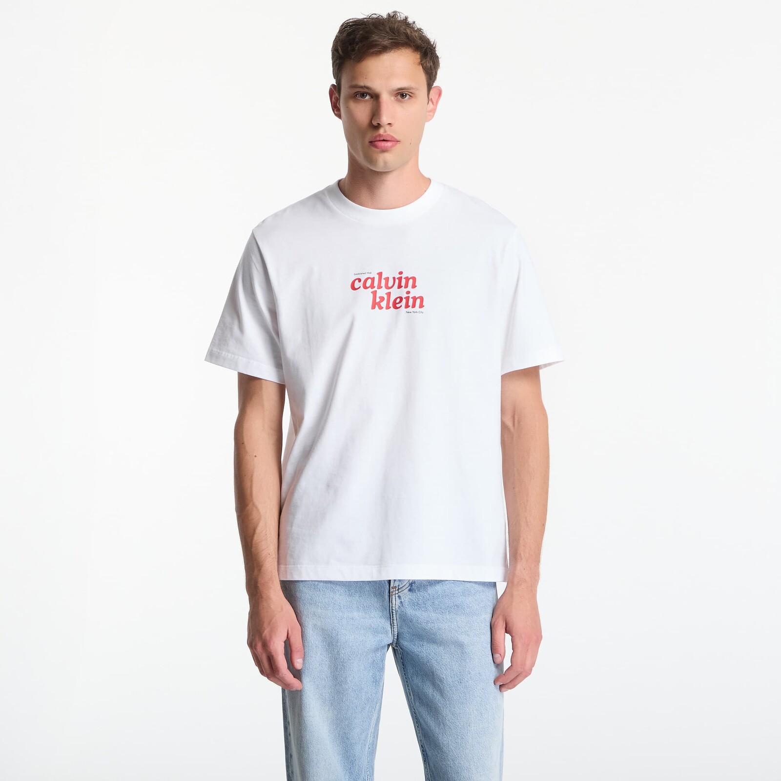 T-shirt Calvin Klein Jeans Ss 20S Calvin Klein Trvl Font Graphic Tee Bright White XL