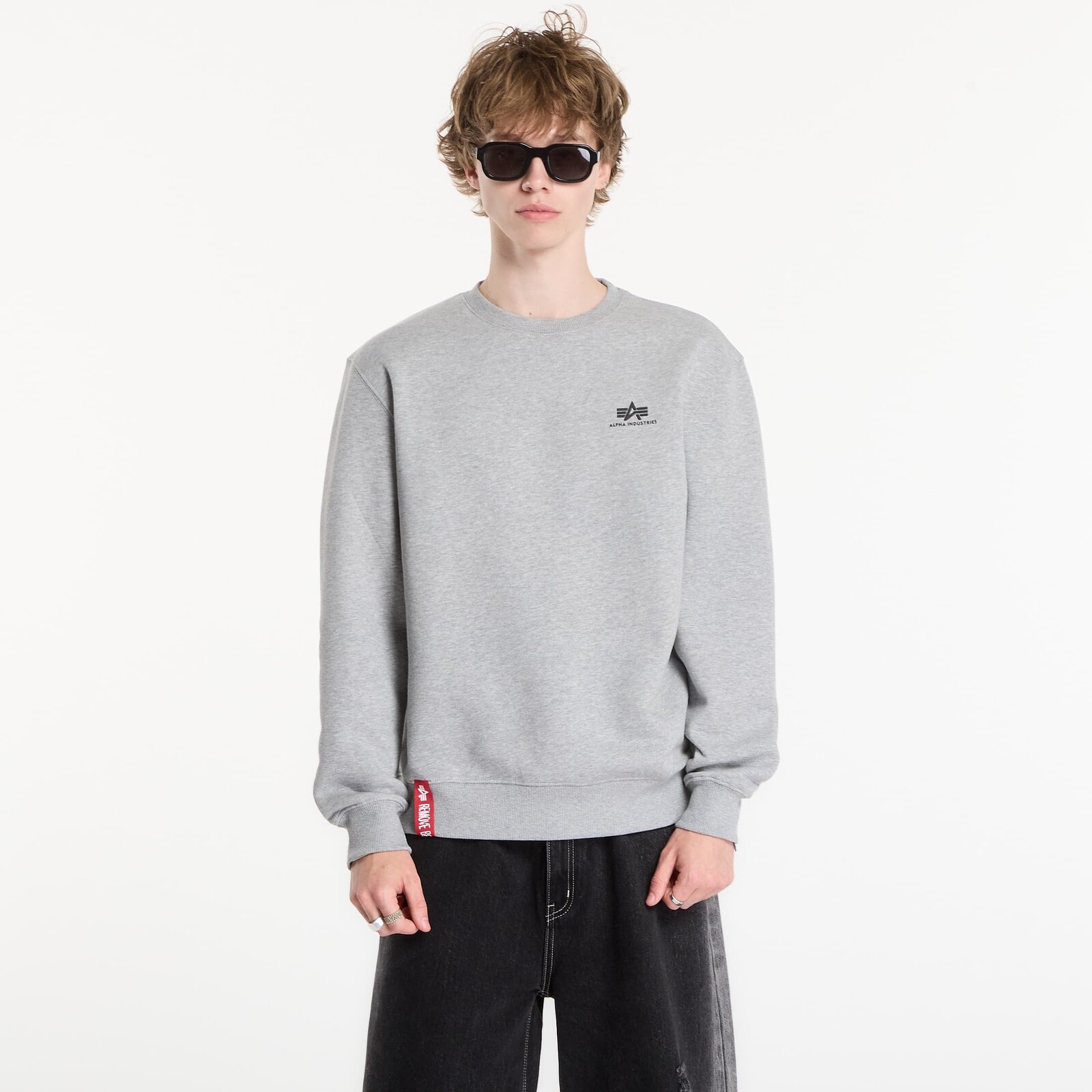 Sweatshirt Alpha Industries Basic Small Logo Sweatshirt Grey Heather XL