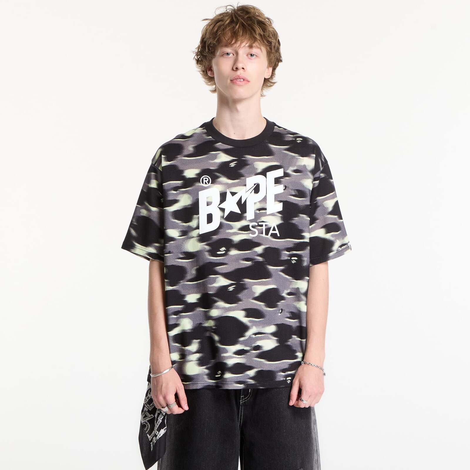 T-shirt A BATHING APE Screen Camo Sta Logo Relaxed Fit Tee Black UNISEX M