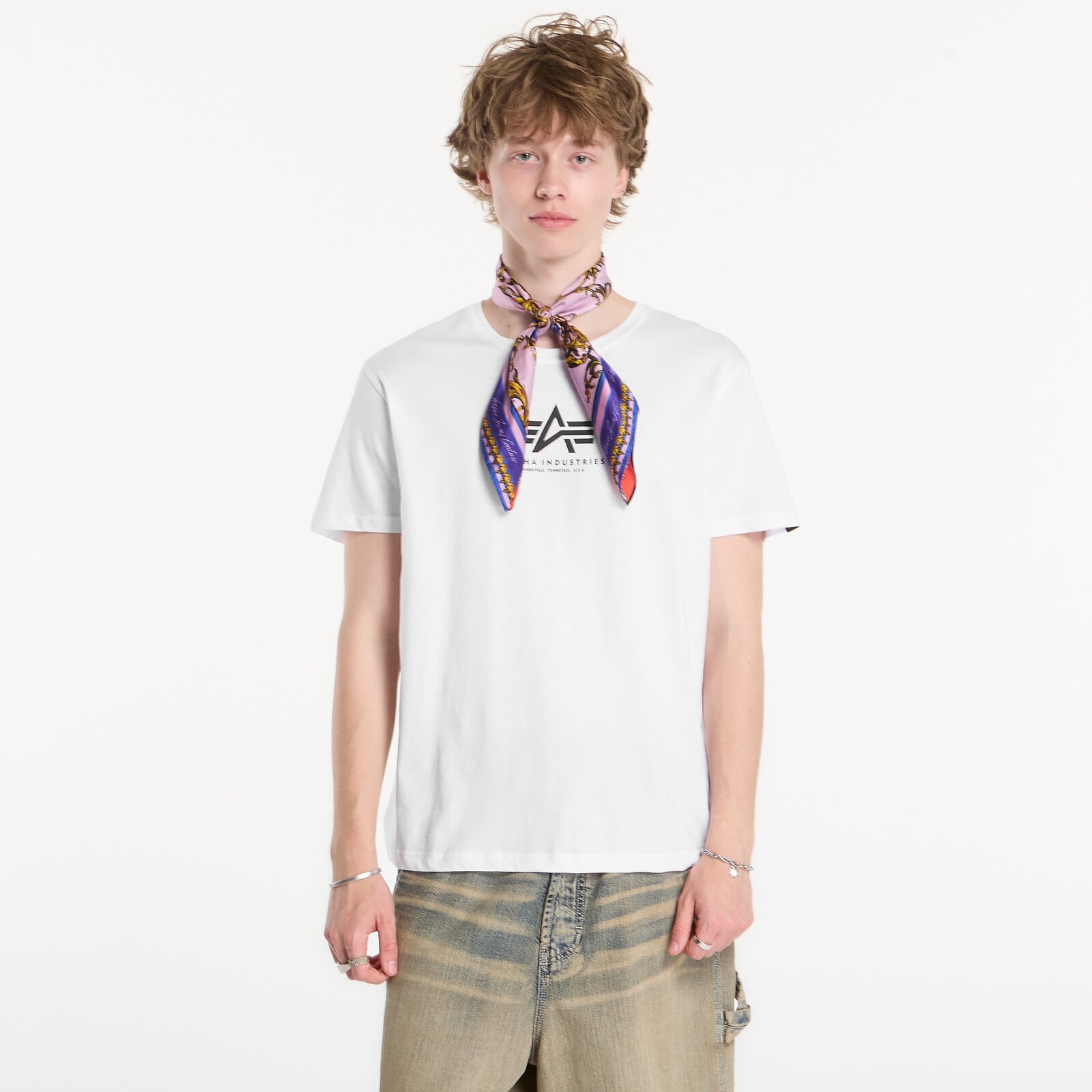 T-shirt Alpha Industries Basic T-Shirt Contrast Stitch White M