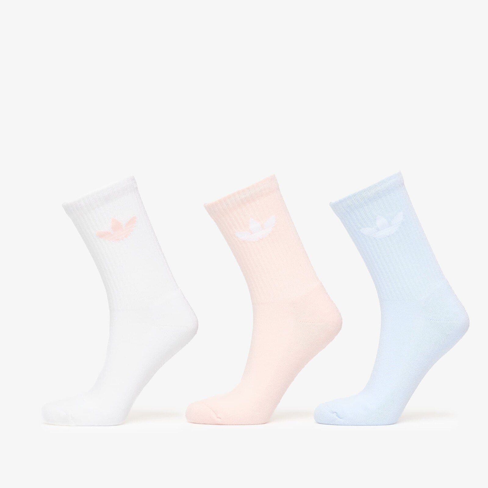adidas Trefoil Crew Sock Cushion 3-Pack White XS