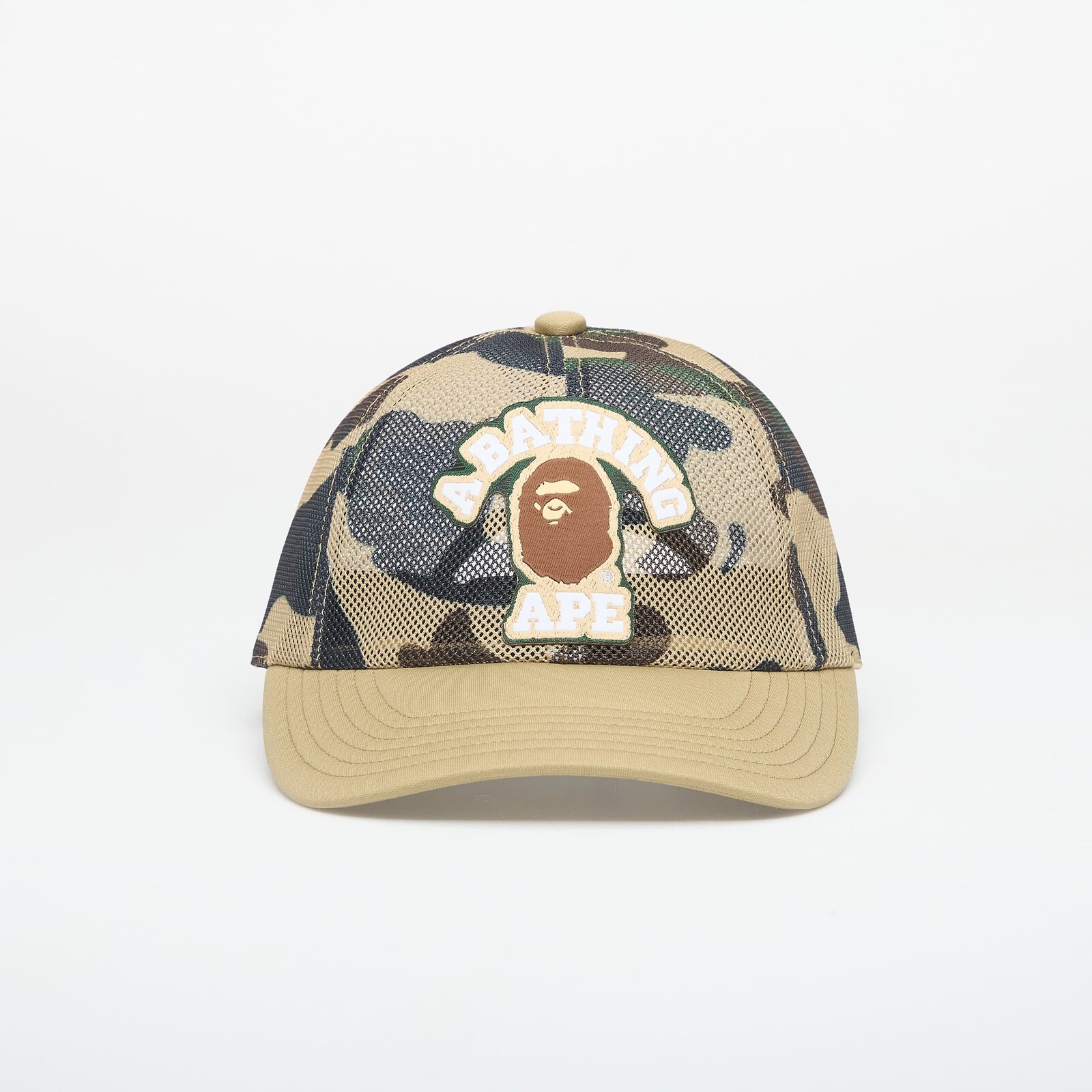 A BATHING APE 1st Camo College Patched Mesh Cap Yellow UNISEX Universal