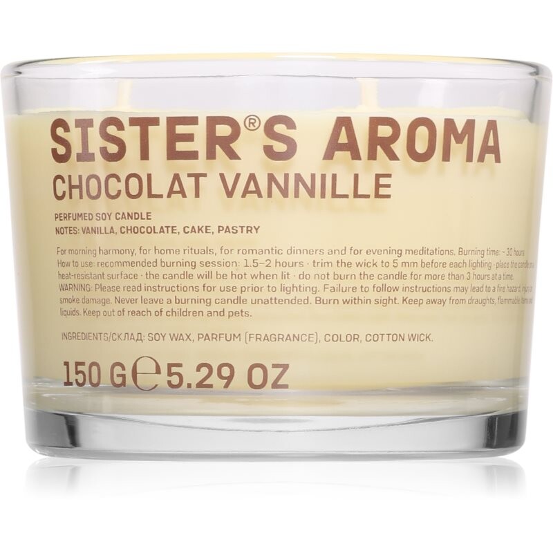 Sister's Aroma Chocolat Vannille scented candle 150 g