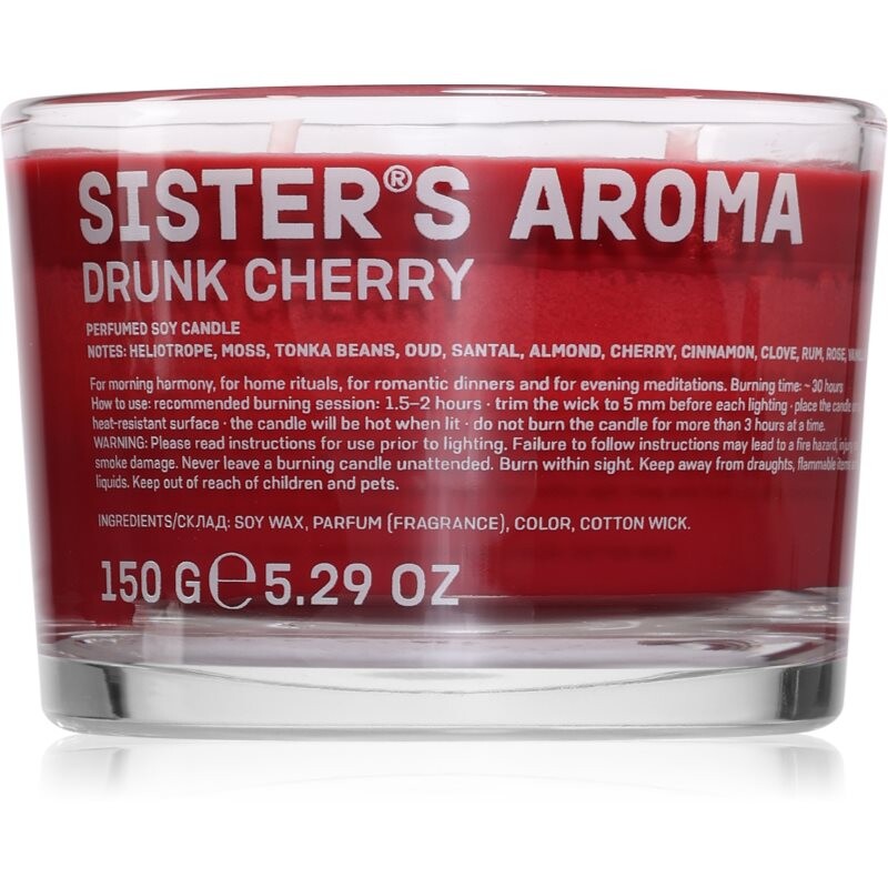 Sister's Aroma Drunk Cherry scented candle 150 g