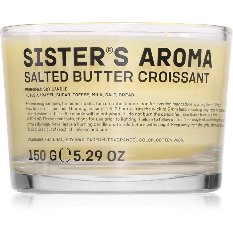 Sister's Aroma Salted Butter Croissant scented candle 150 g