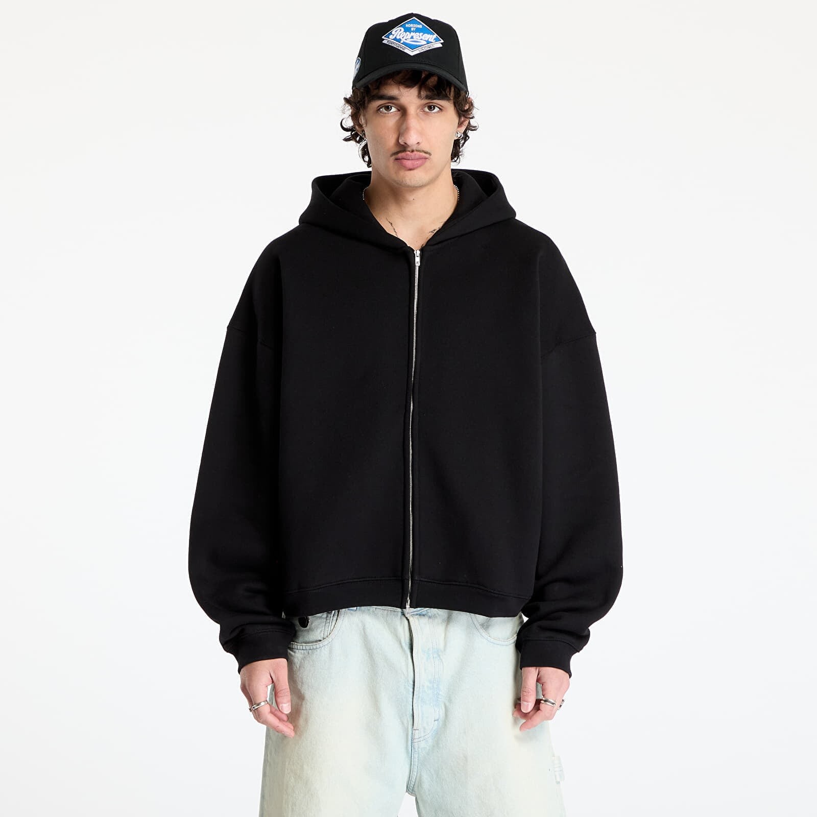Sweatshirt REPRESENT Initial Boxy Zip Hoodie Black XL