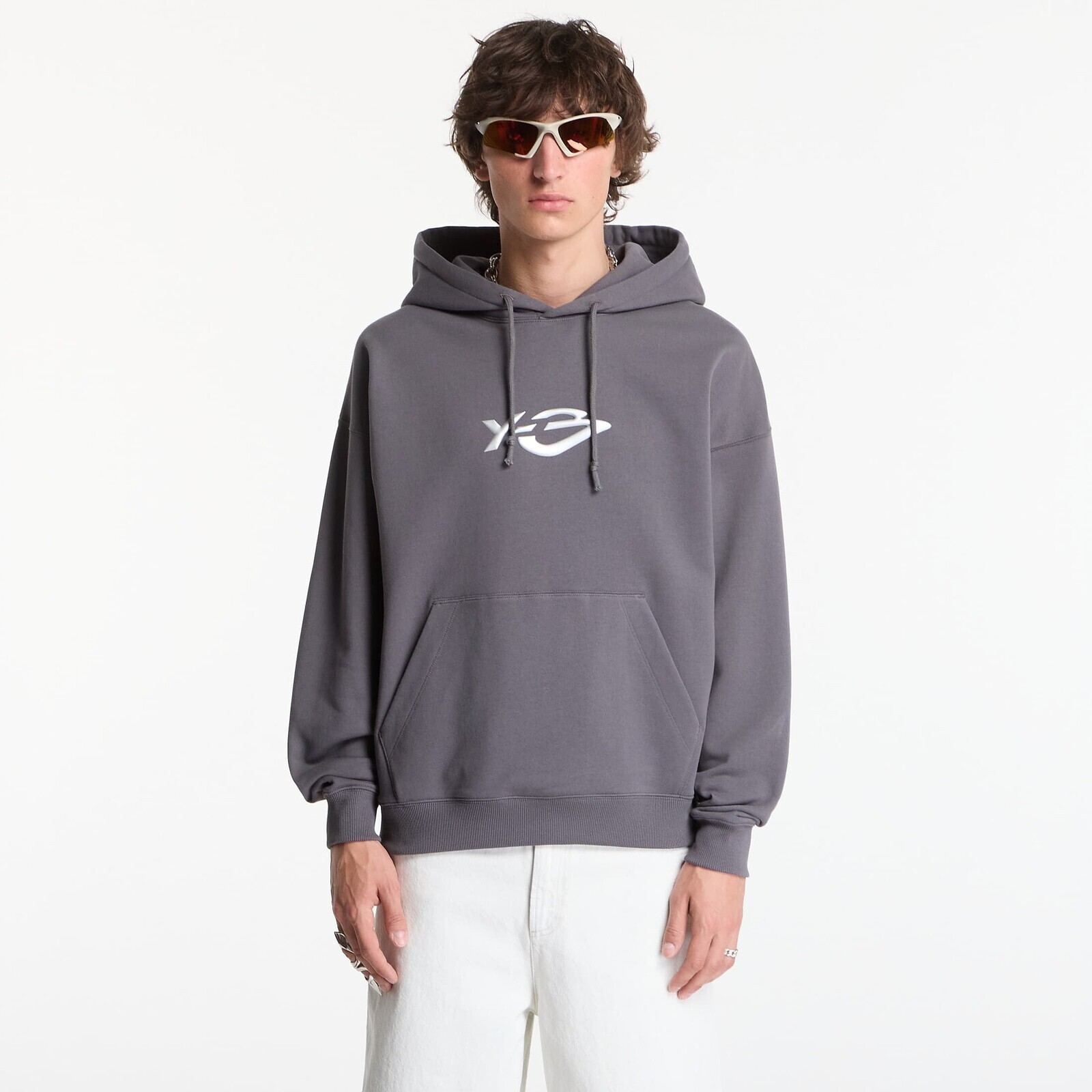 Sweatshirt Y-3 French Terry Liquid Logo Hoodie UNISEX Grey Five XL