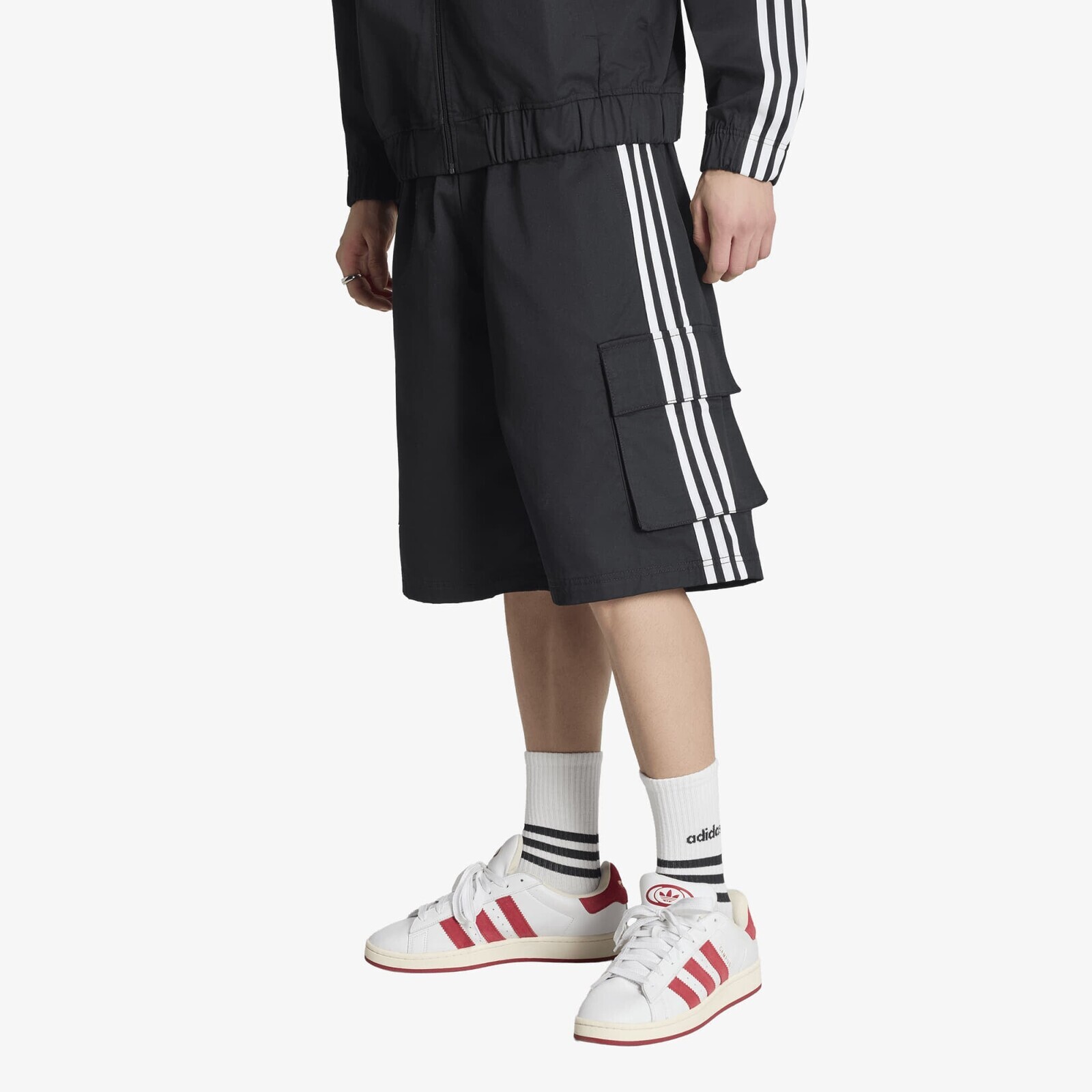 adidas Adicolor Cotton Twill Cargo Shorts Black L