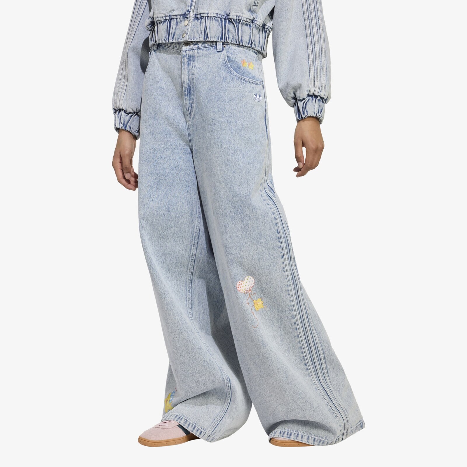 Pants adidas x Care Bears Care Bear High Rise Wide Leg Denim Pant Clear Sky 26/32