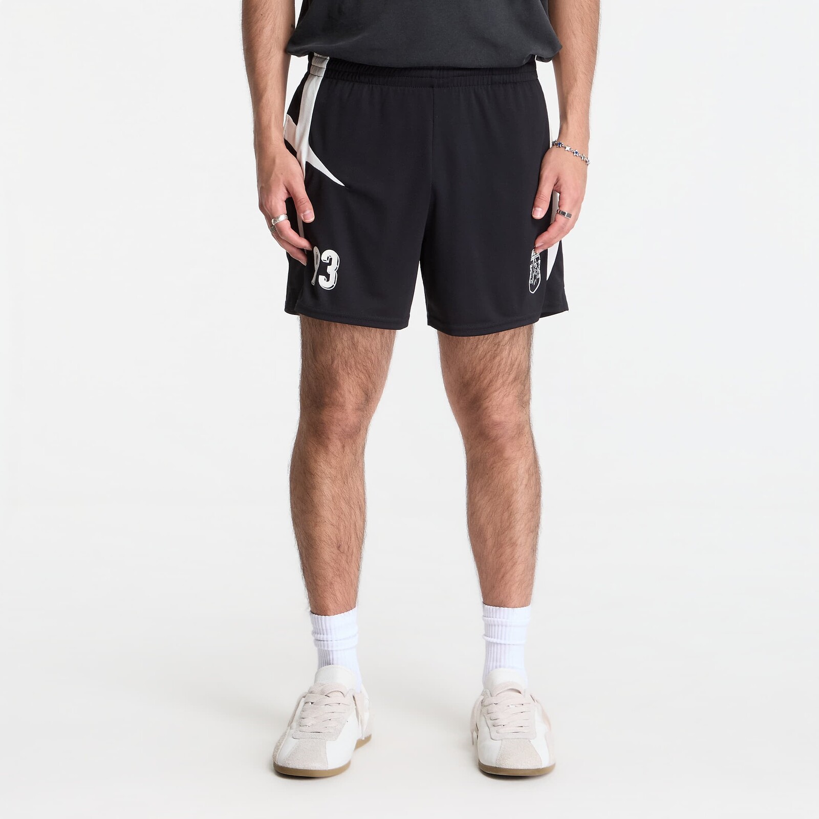 REPRESENT Star Football Panelled Shorts Jet Black XXL