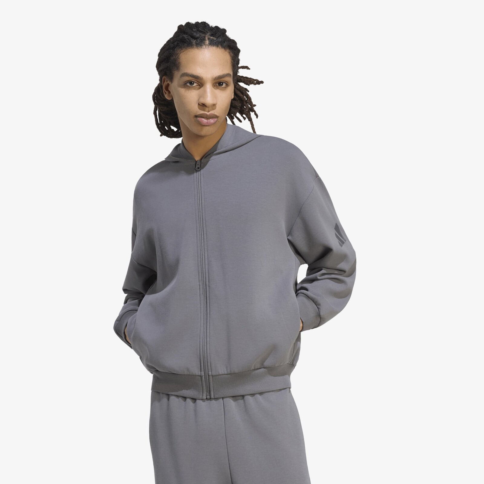 Sweatshirt adidas Soft Lux Full-Zip Hoodie Grey Five L