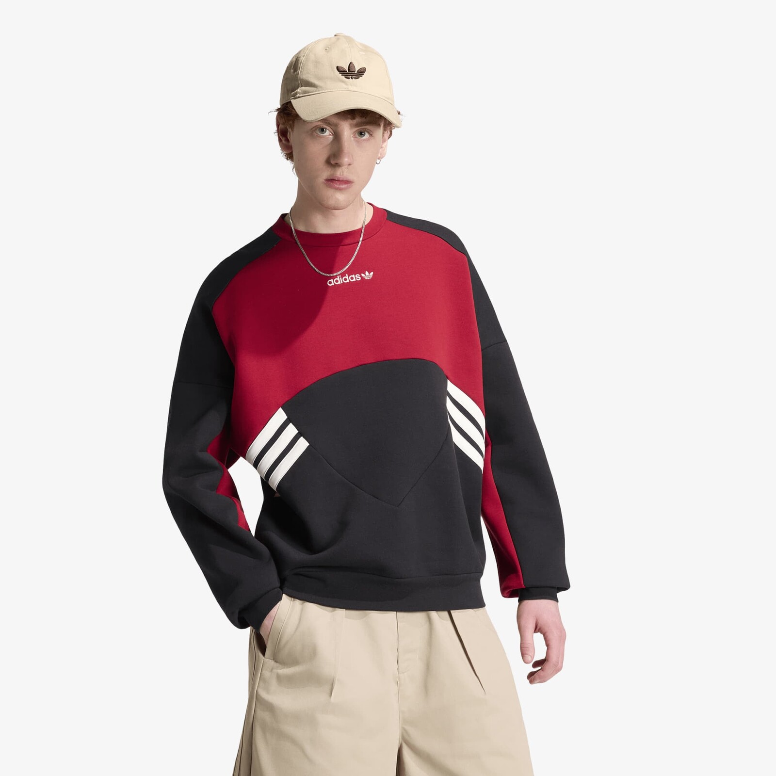 Sweatshirt adidas Cutline Crewneck Sweatshirt Black/ Team Victory Red L