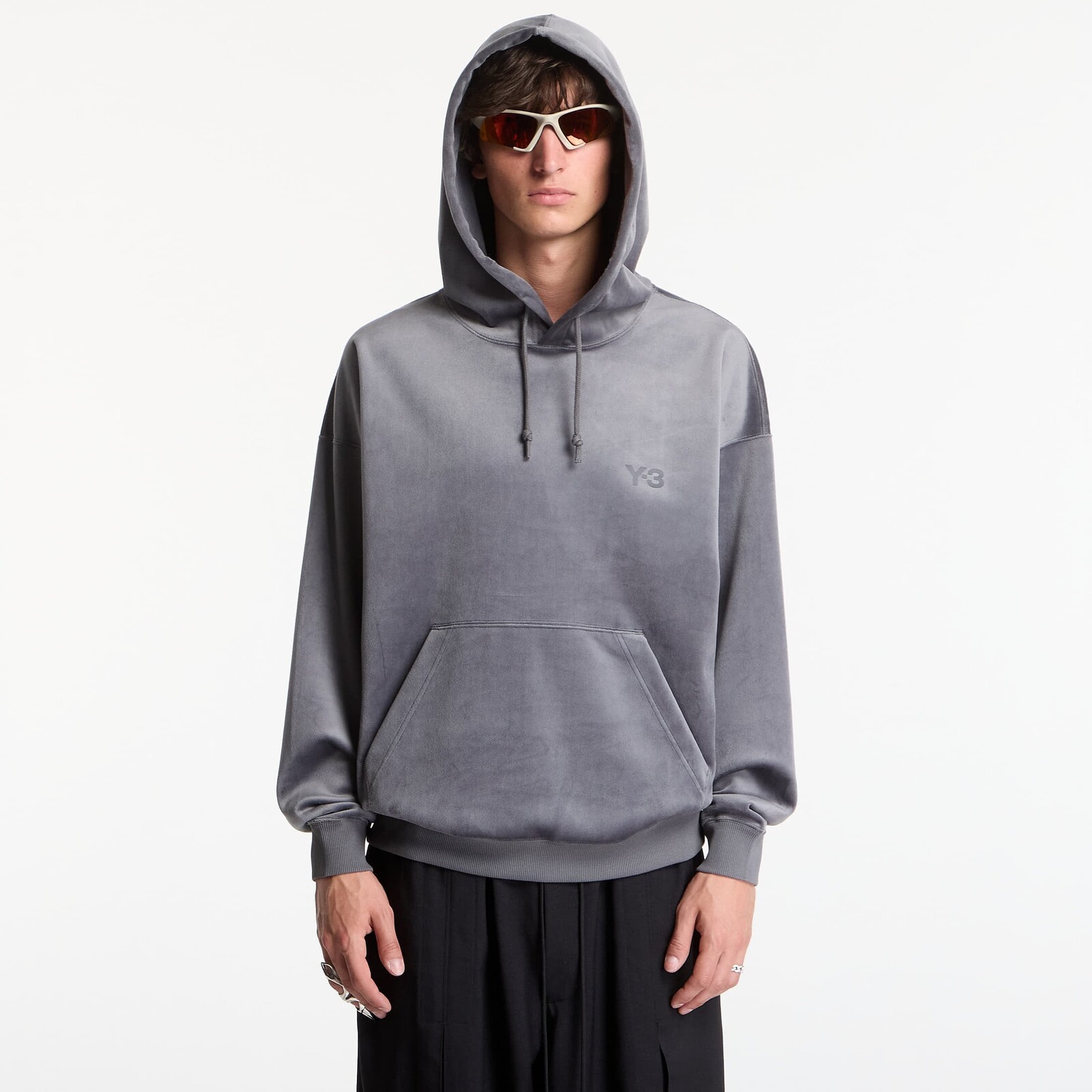 Sweatshirt Y-3 Velvet Corduroy Hoodie UNISEX Grey Five M