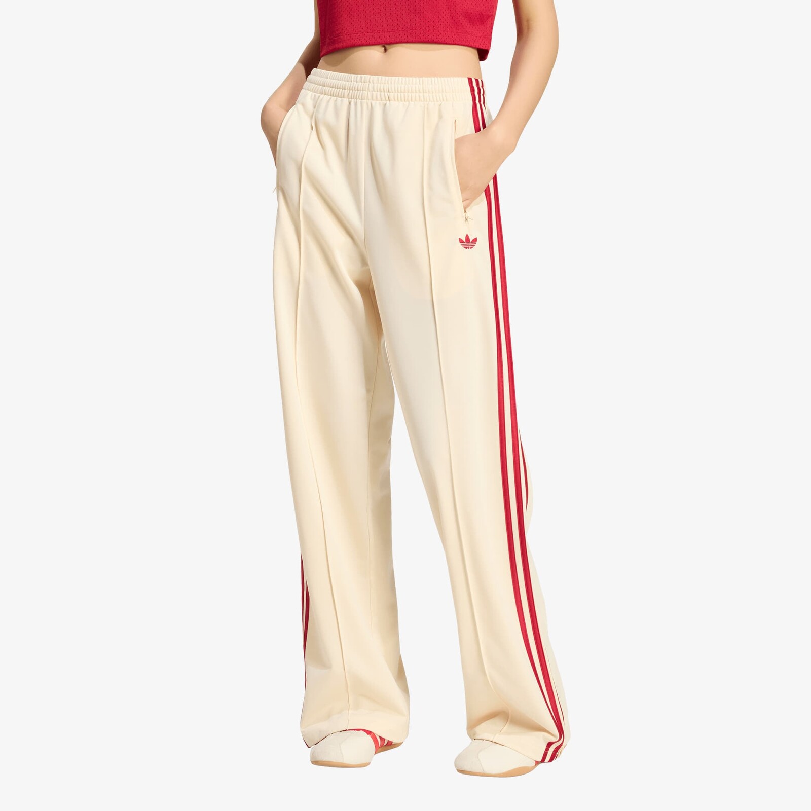 Pants adidas Firebird Loose Tracksuit Pants Warm Vanilla/ Team Victory Red M