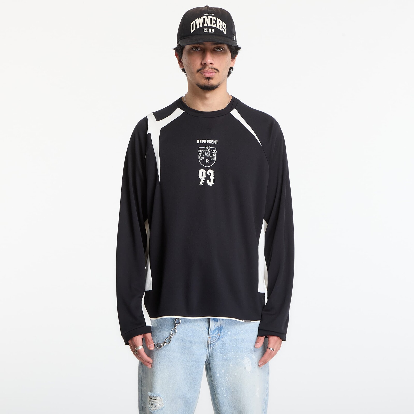 REPRESENT Star Football Long Sleeved UNISEX Jet Black L