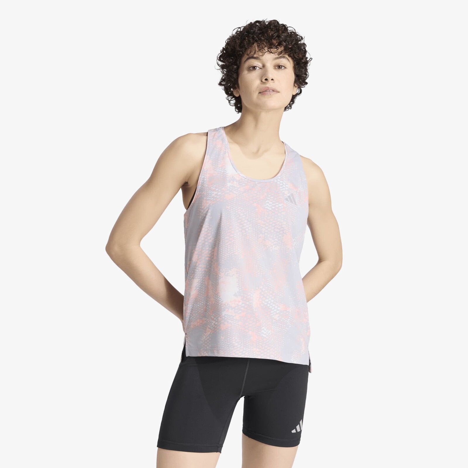 Tank top adidas Adi365 Running Animal Print Iconic Tank Grey One/ Semi Frozen Turbo/ Glory Grey L