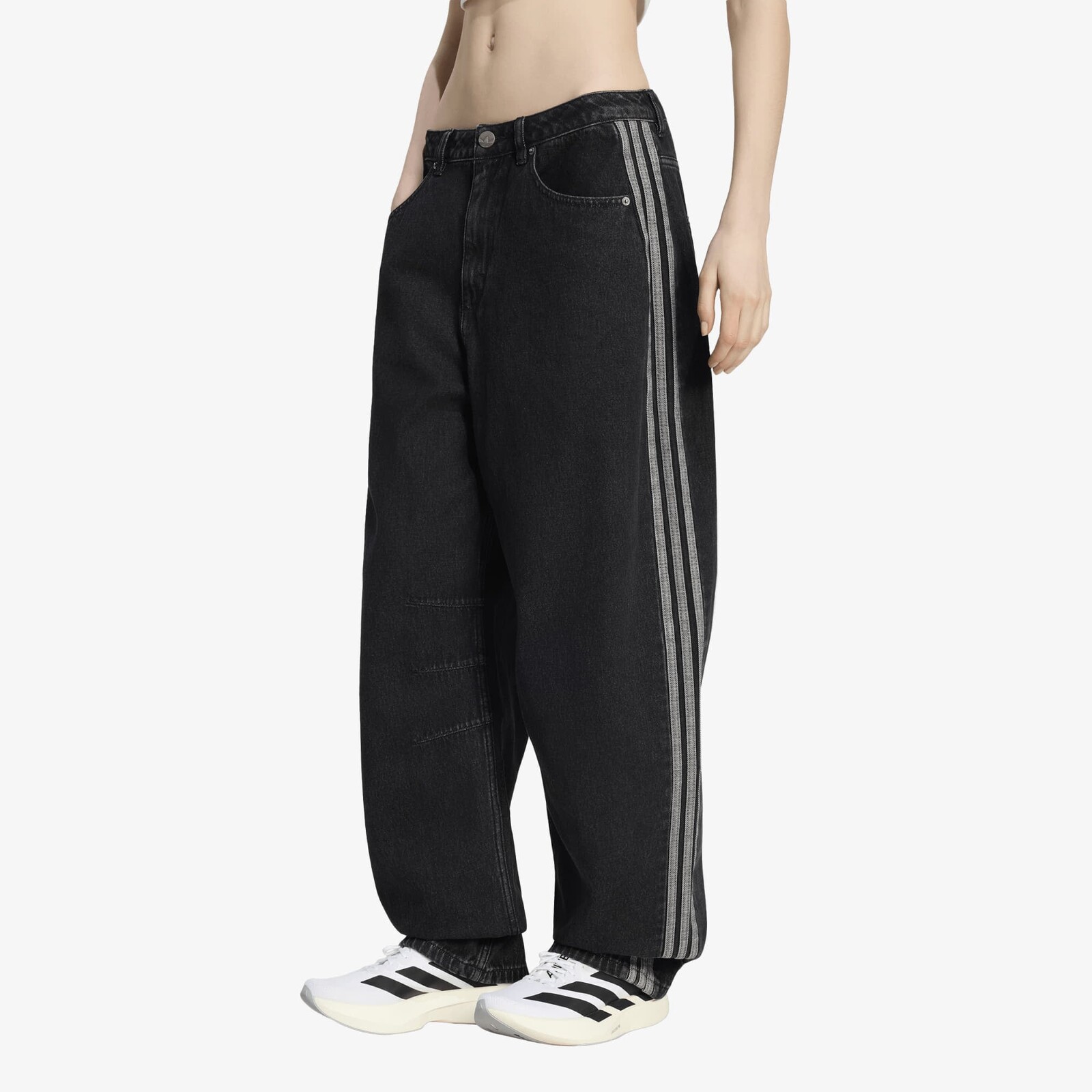 Pants adidas High Rise Barrel Leg Denim Pant True Black Denim 29/32