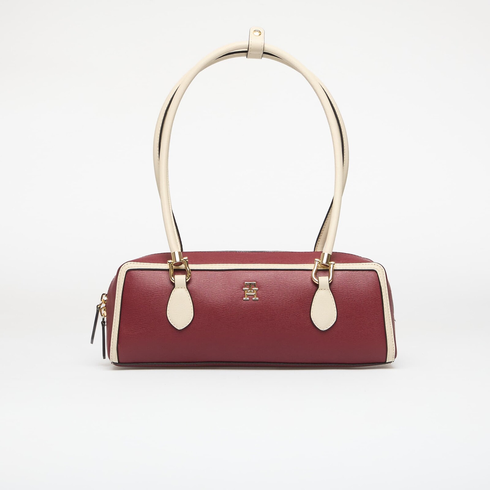 Handbag Tommy Hilfiger Grace Shoulder Bag Col Block Velvet Maroon Universal