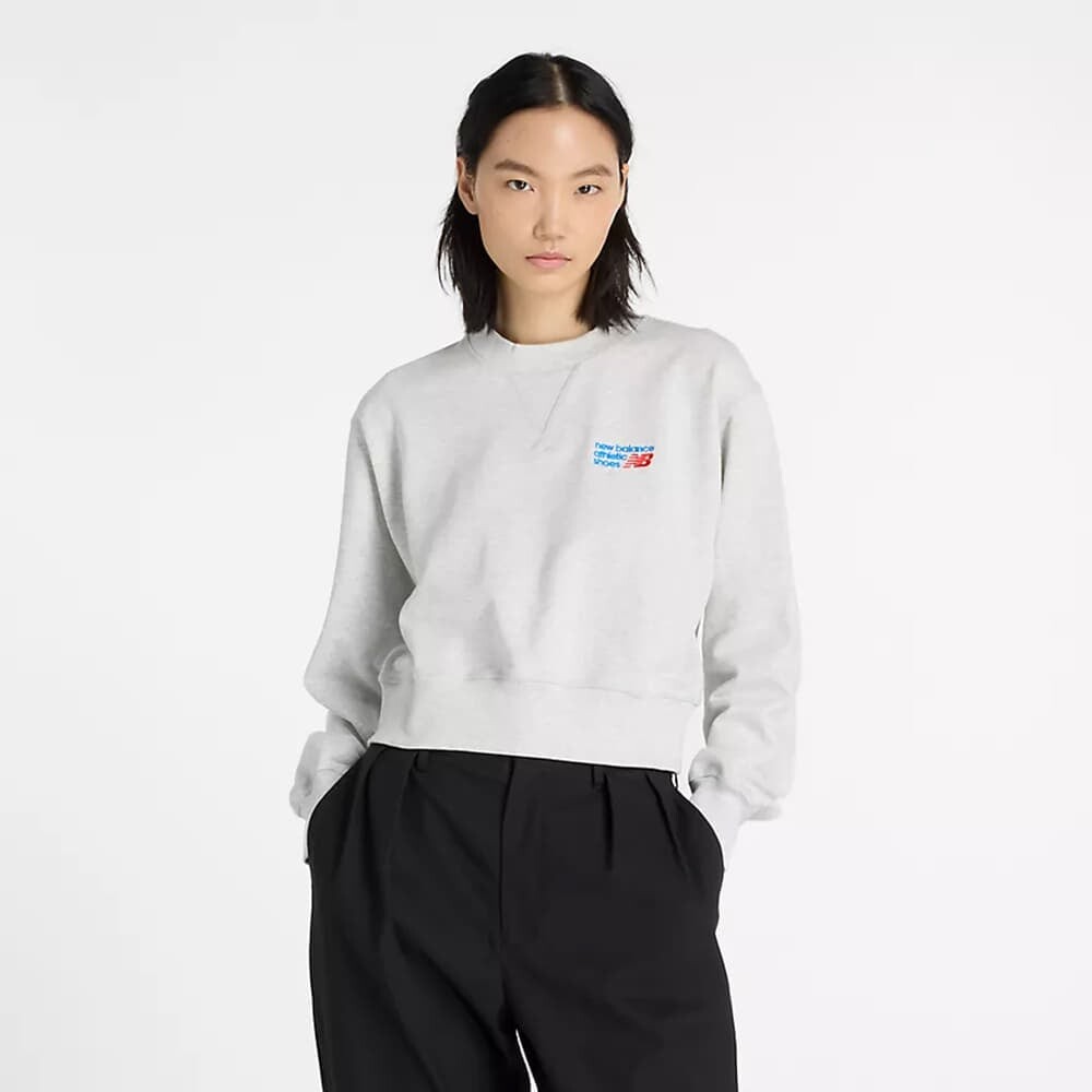 Sweatshirt New Balance Athletics Premium Logo Relaxed Crop Crew Ash Heather XXL