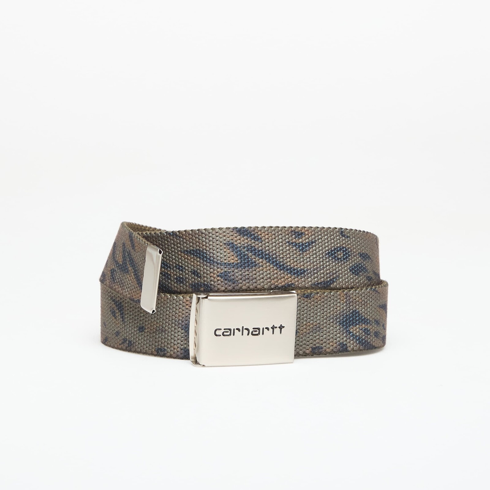 Carhartt WIP Clip Belt Chrome Duck Feather Print, Cypress Universal