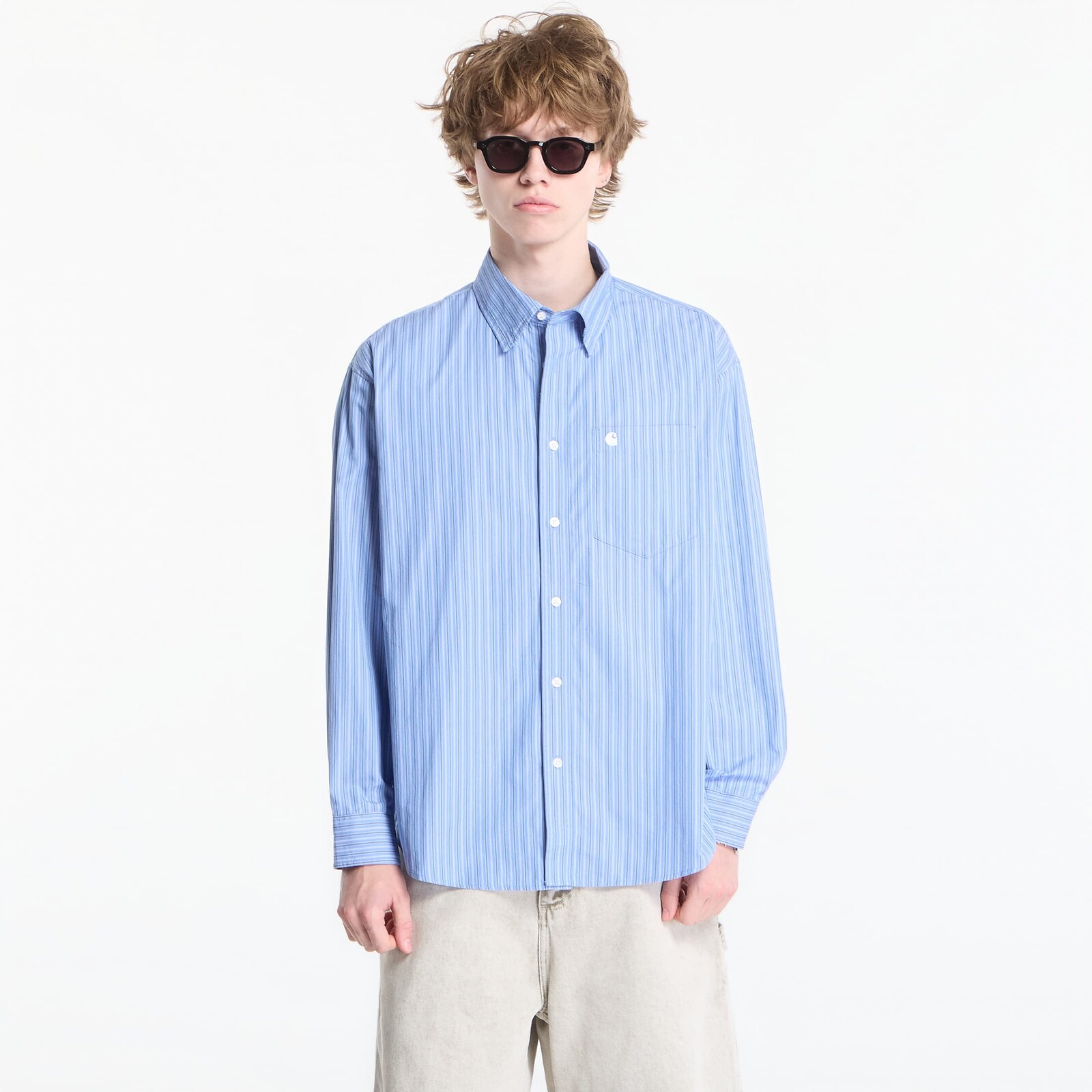 Shirt Carhartt WIP L/S Keene Shirt UNISEX Keene Stripe, Curacao L