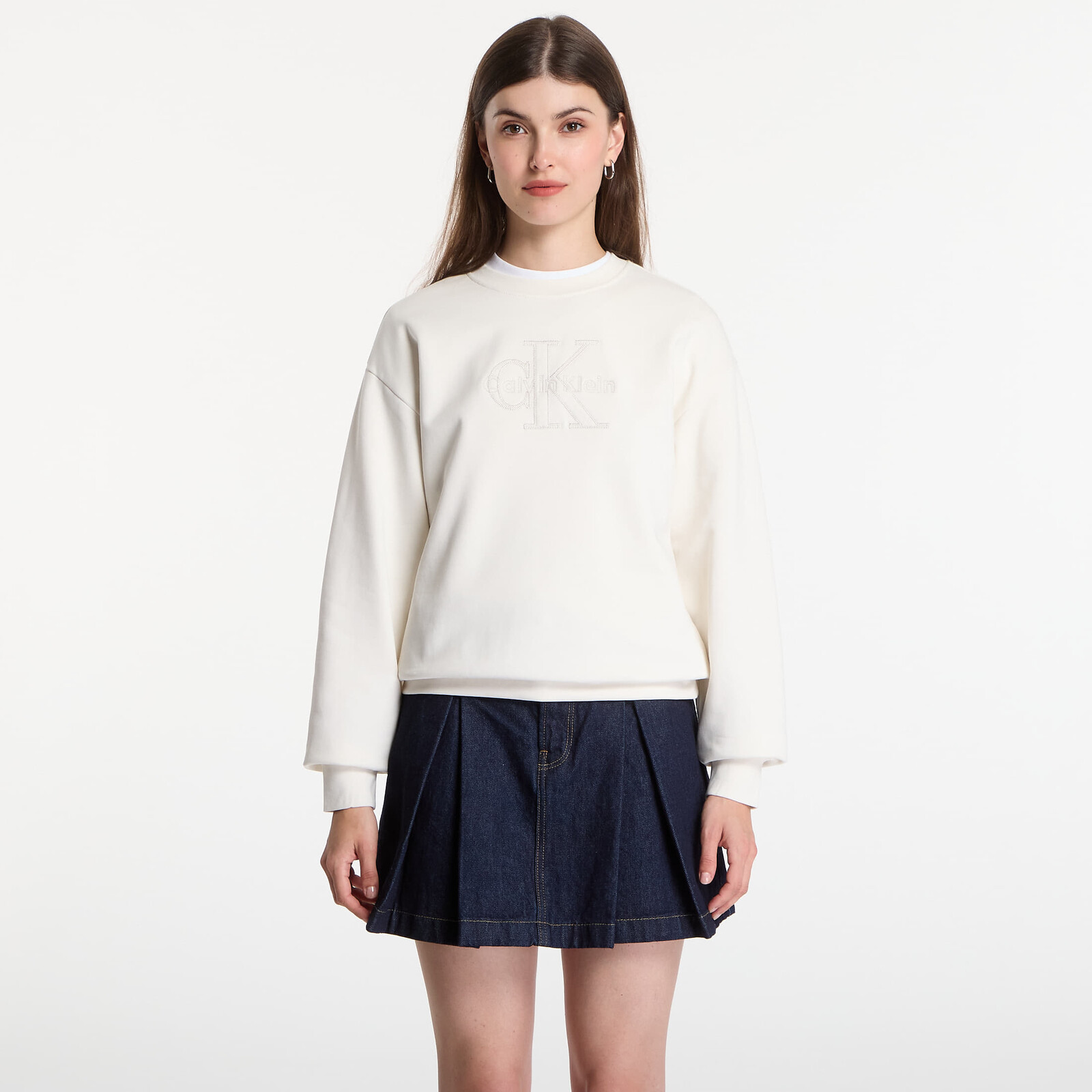 Sweatshirt Calvin Klein Jeans Ls Baby Terry Seasonal Monologo Hoodie Tofu M