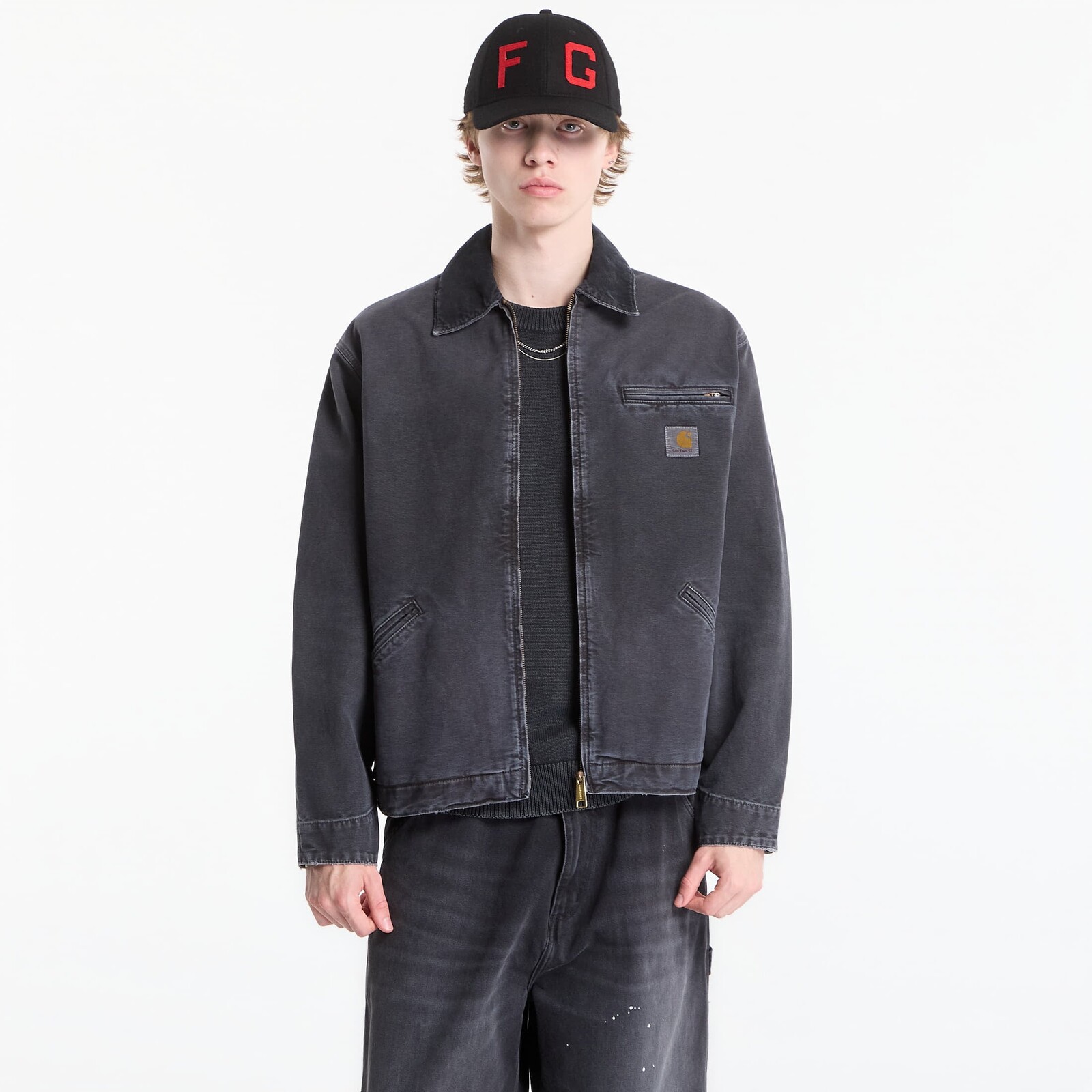 Jacket Carhartt WIP OG Detroit Jacket UNISEX Black/ Black Destroy Wash M