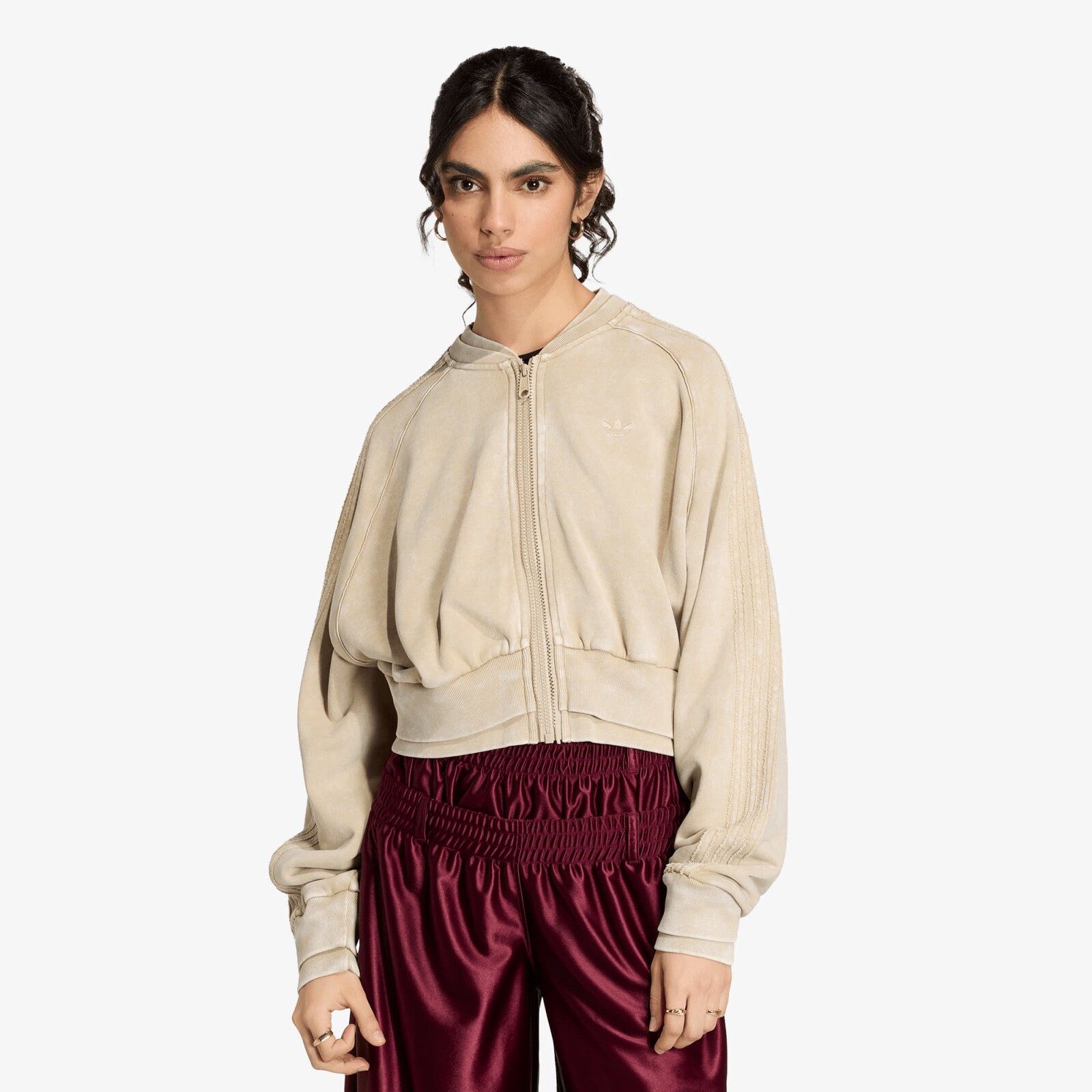 Sweatshirt adidas Sst Double Layered Cropped Track Top Khaki Three S