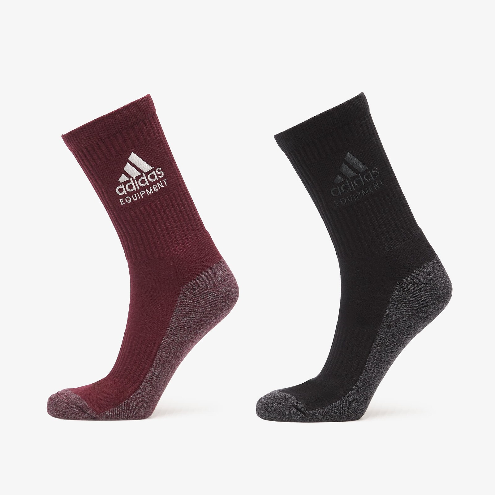 adidas 2-Pack Crew Socks Black/ Maroon M