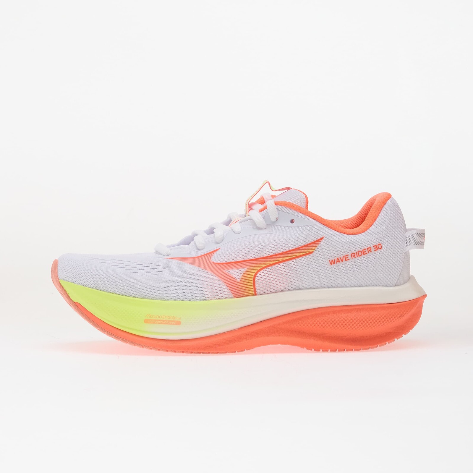 Sneakers Mizuno WAVE RIDER 30 White/ Flamingo Coral/ Lime Pulp UK 3.5