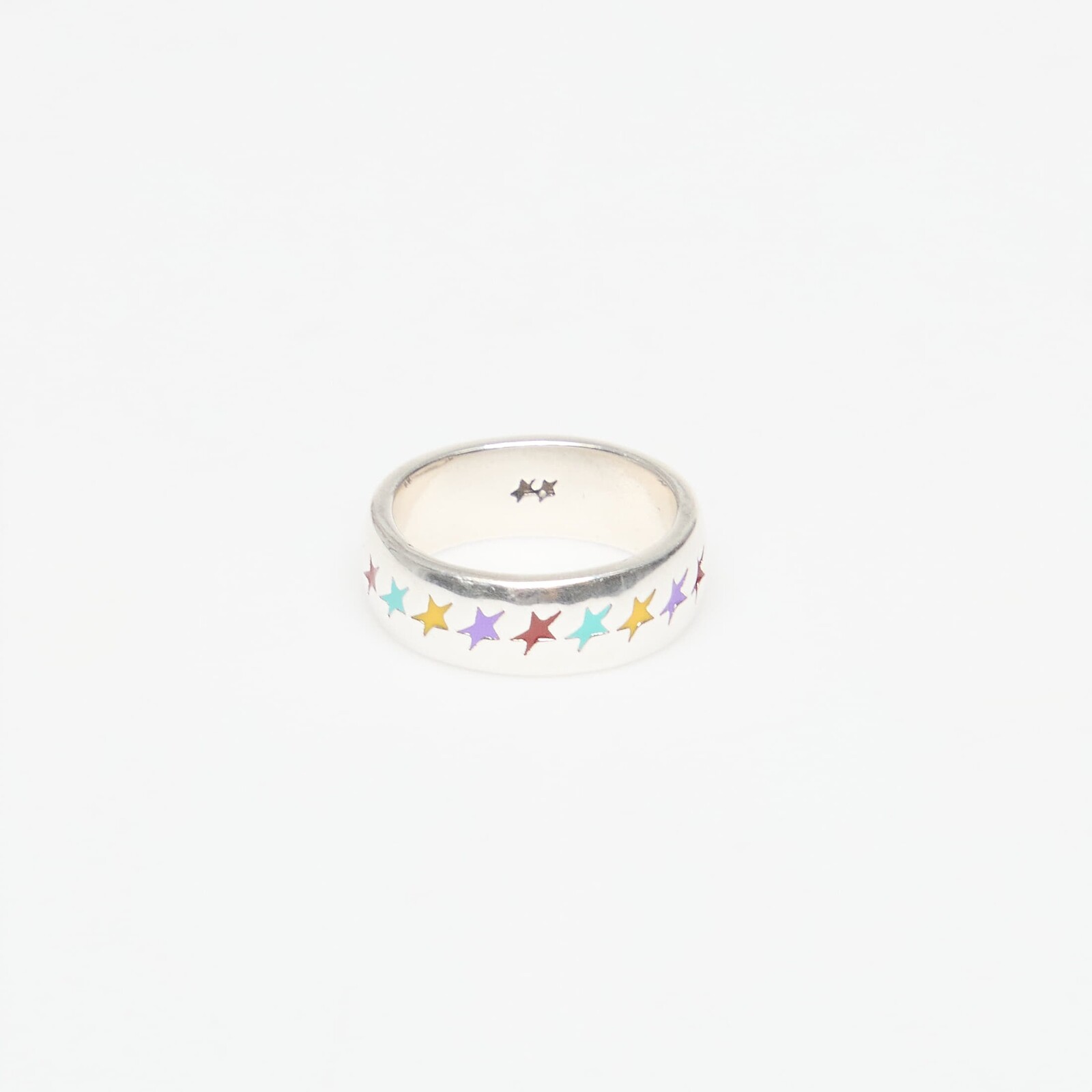 TwoJeys Enameled Multicolor Starline Ring M Silver 54 mm