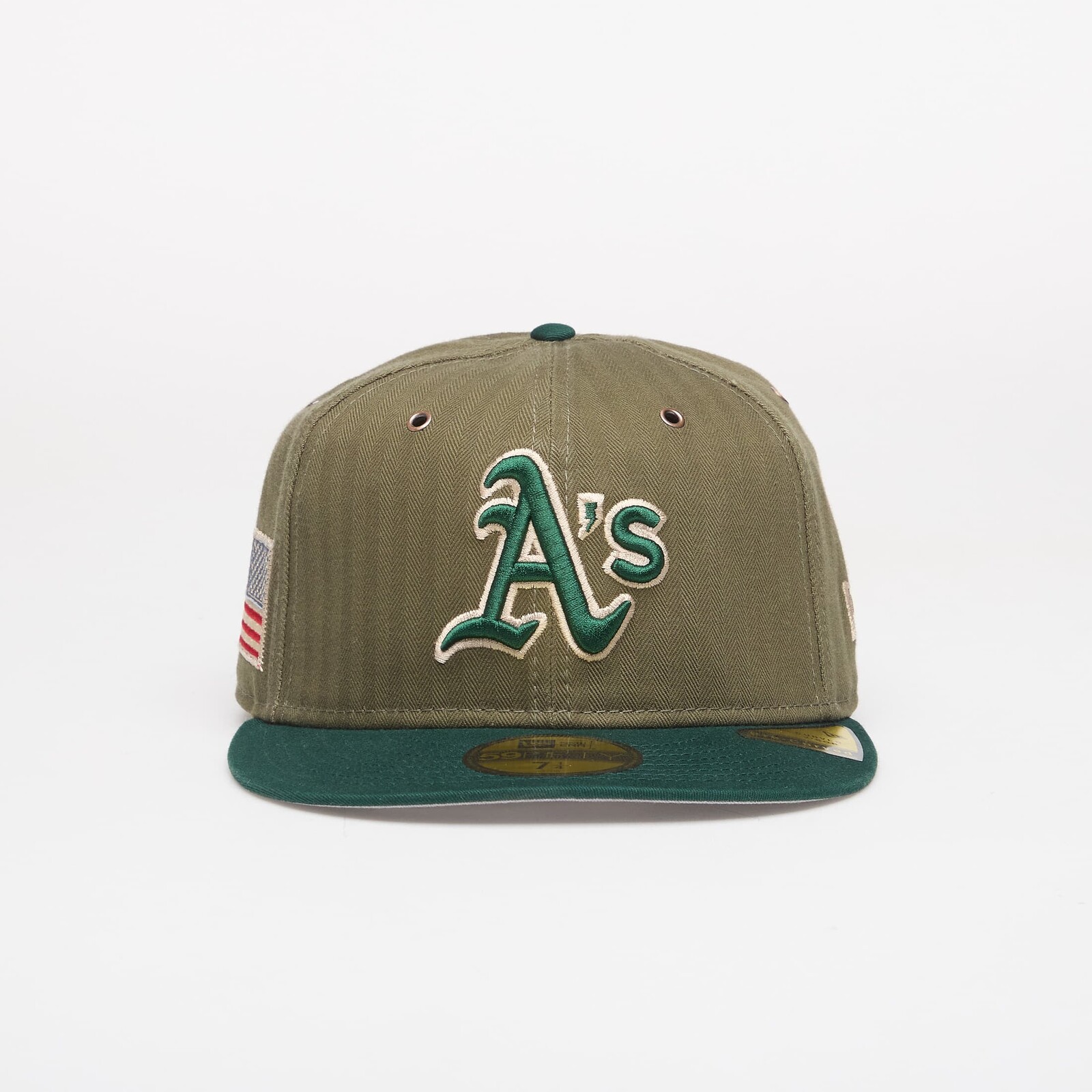 New Era 59FIFTY MLB American Herringbone Oakland Athletics Official Team Color 7 1/2