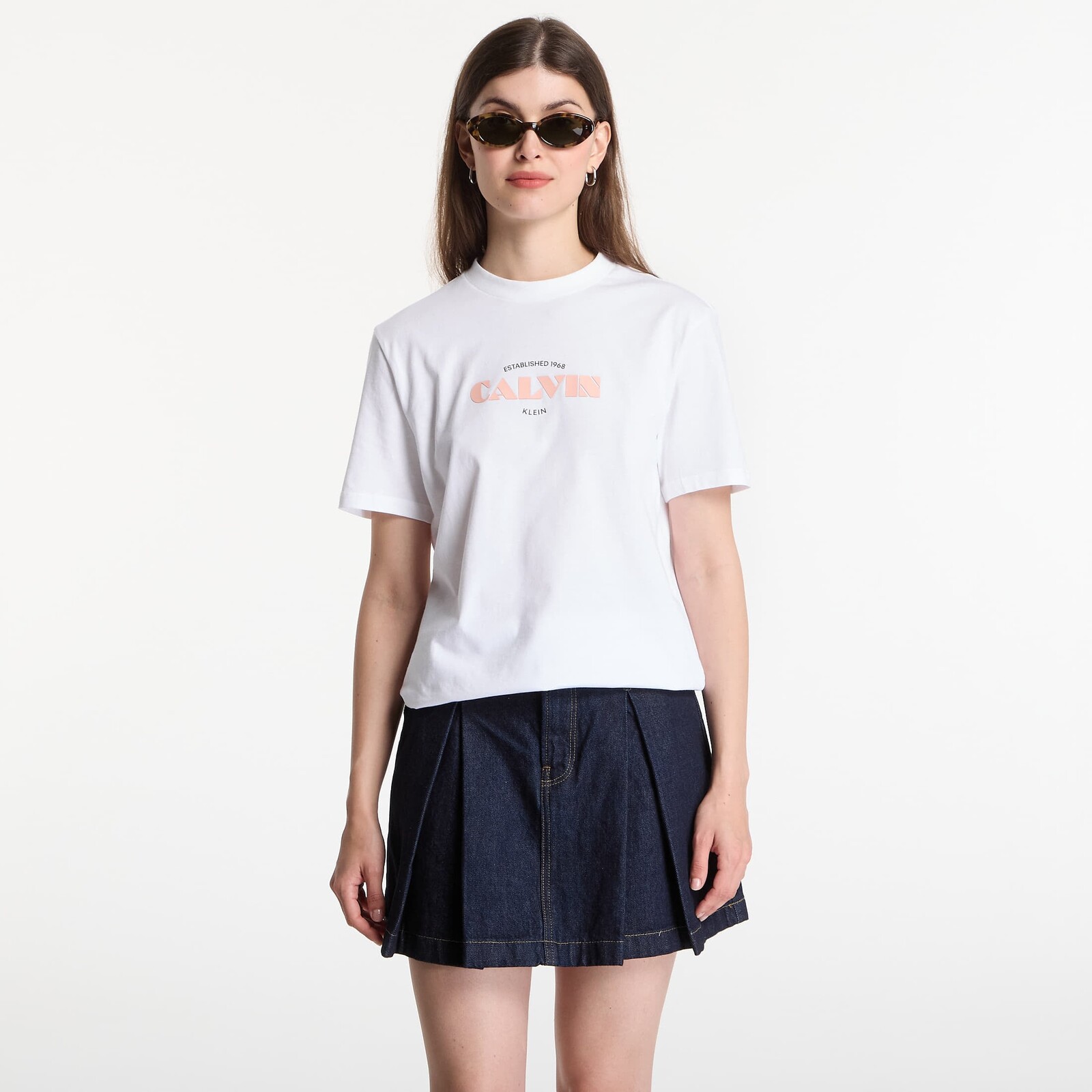 T-shirt Calvin Klein Jeans Ss Classic Resort Calvin Logo Tee Bright White L