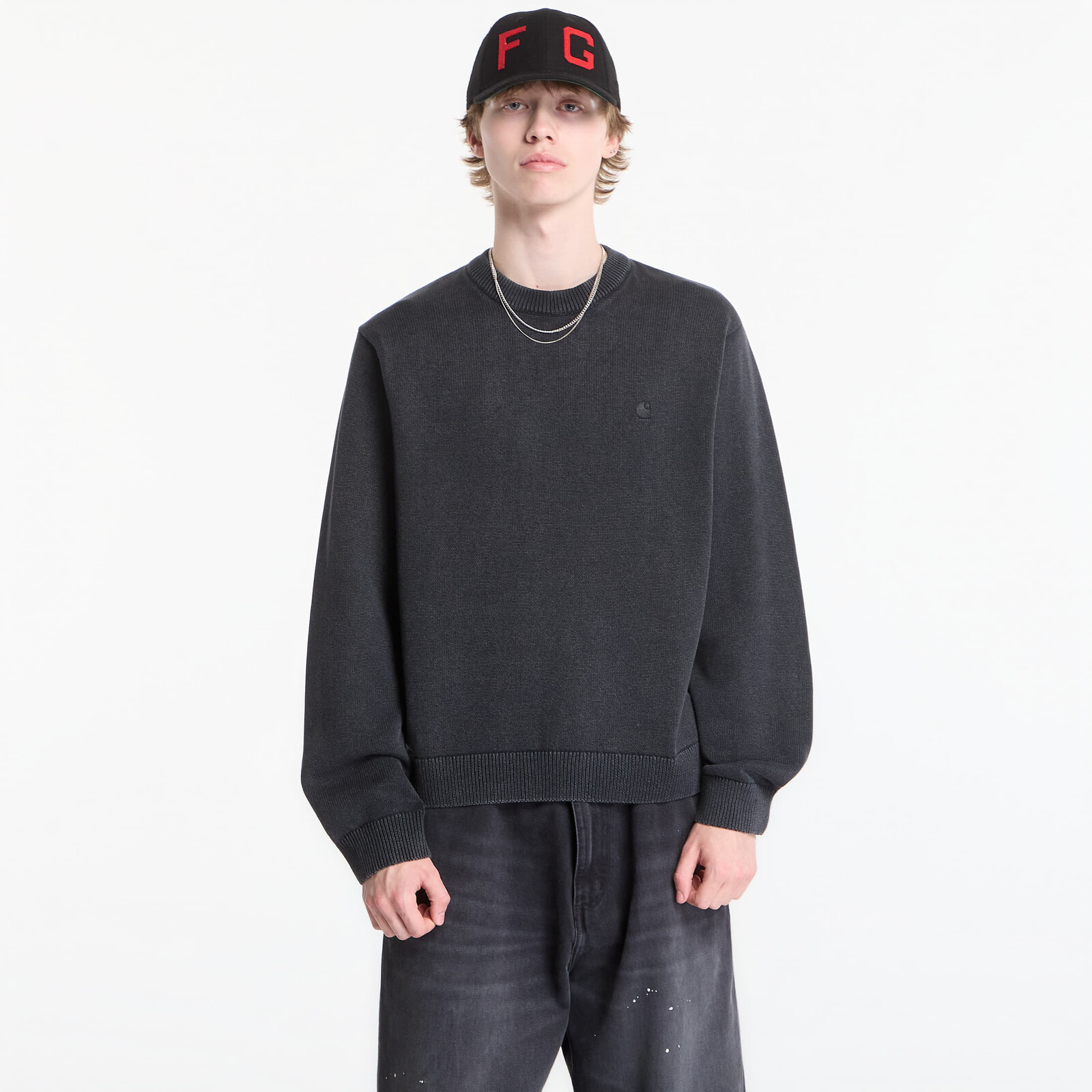 Sweater Carhartt WIP Kori Sweater UNISEX Black Garment Dyed XXL