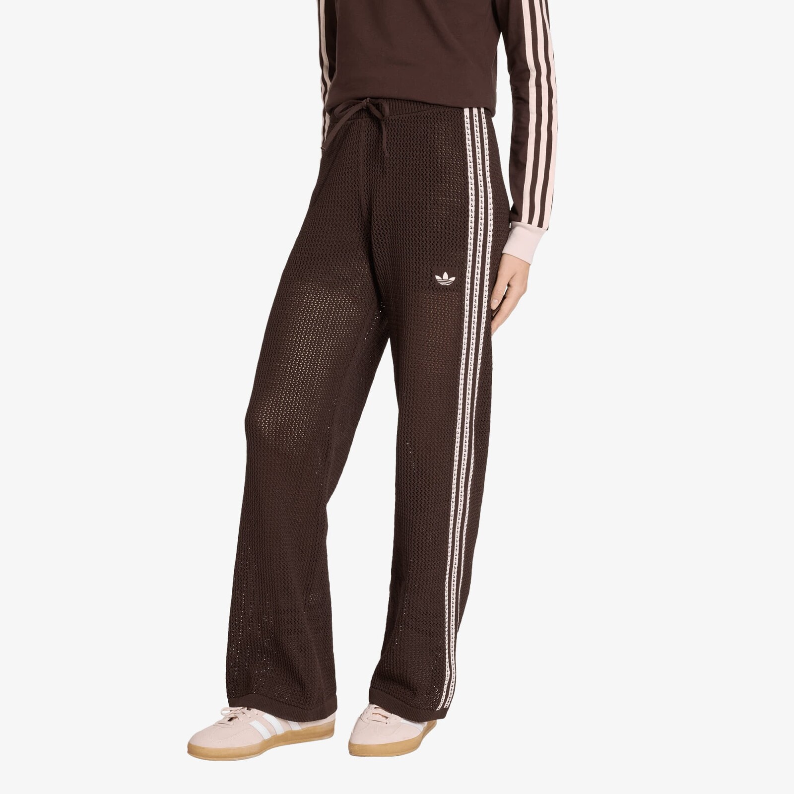 Pants adidas Knitted Crochet Firebird Tracksuit Bottoms Aurora Coffee M