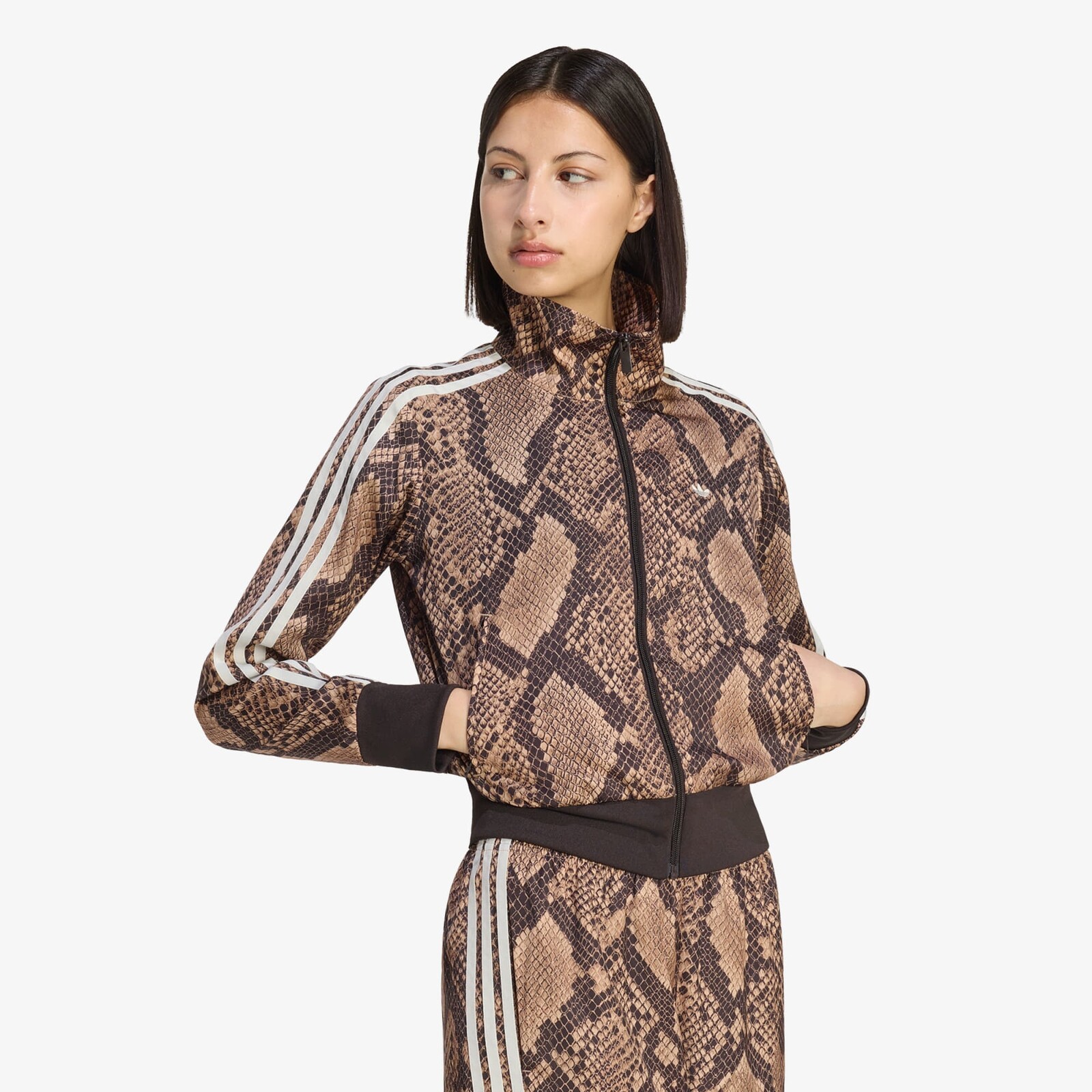 Jacket adidas Satin Snake Print Firebird Track Jacket Linen/ Magic Beige S