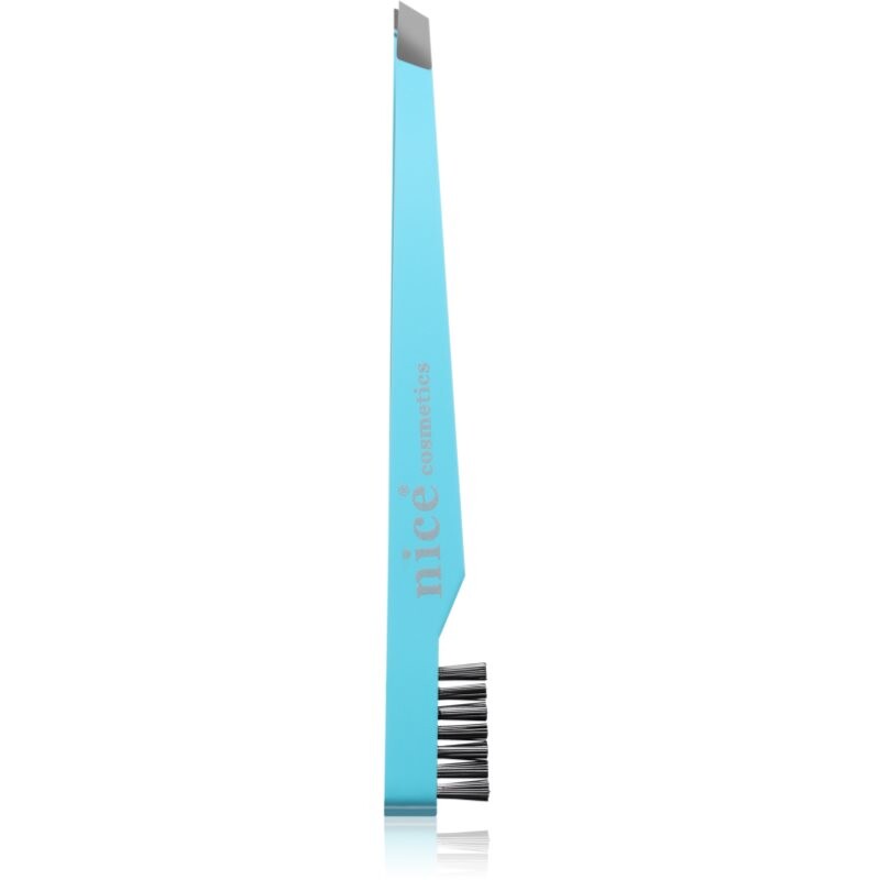 Diva & Nice Cosmetics Accessories slanted tweezers with brush Turquoise 1 pc