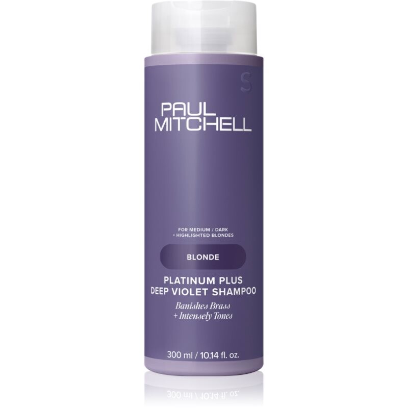 Paul Mitchell Blonde Platinum Plus Deep Violet Shampoo purple shampoo neutralising yellow tones 300 ml
