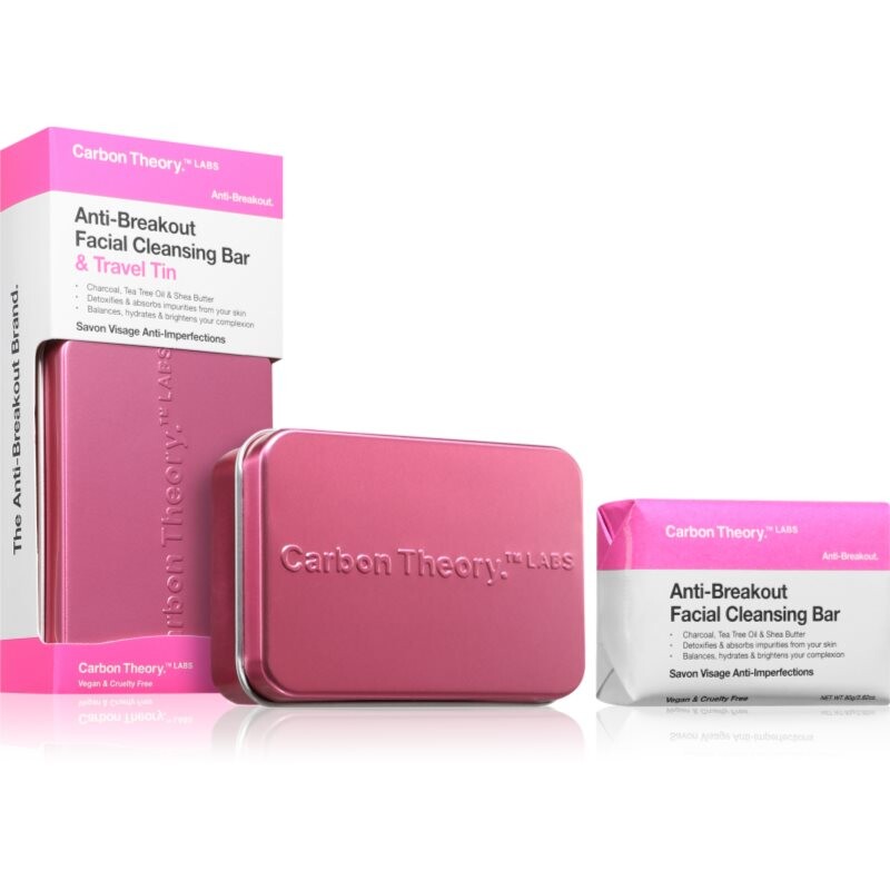 Carbon Theory Anti-Breakout Facial Cleansing Bar cleansing face soap against imperfections in acne-prone skin 80 g